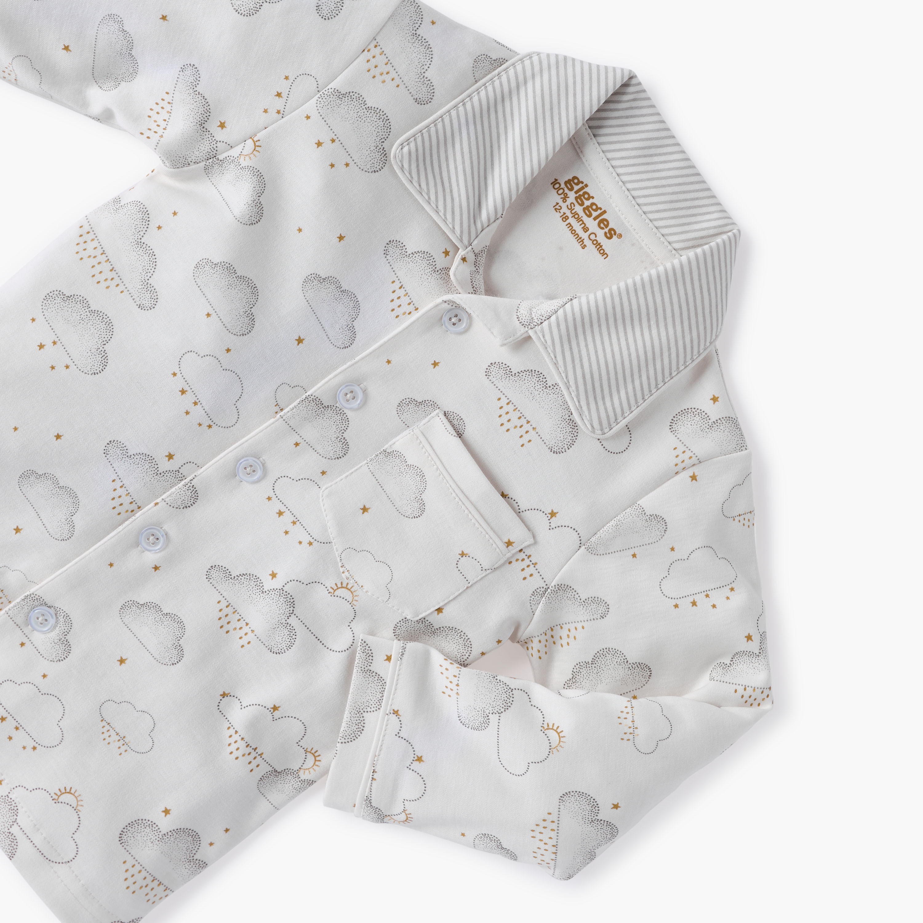 Giggles Cloud Print T-shirt and Pyjama Set-baby-boys-clothing-nightwear-pyjamasets-image-5