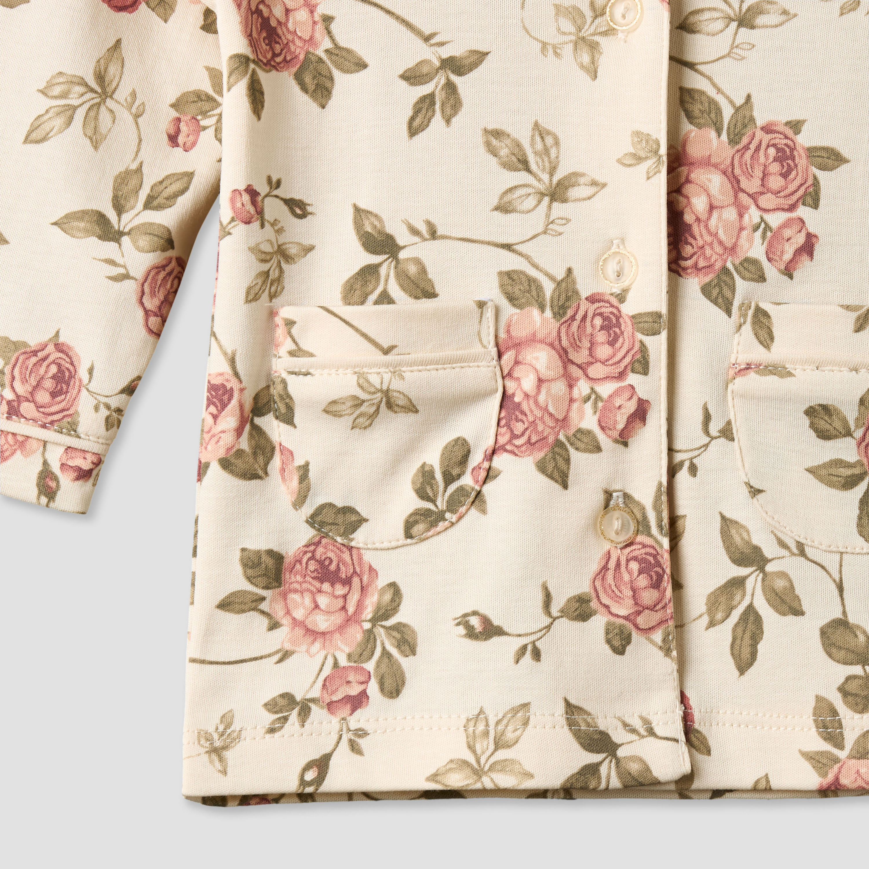 Giggles Cotton Collared Long Sleeves Pyjama Set with Floral Print-baby-girls-clothing-nightwear-pyjamasets-image-8