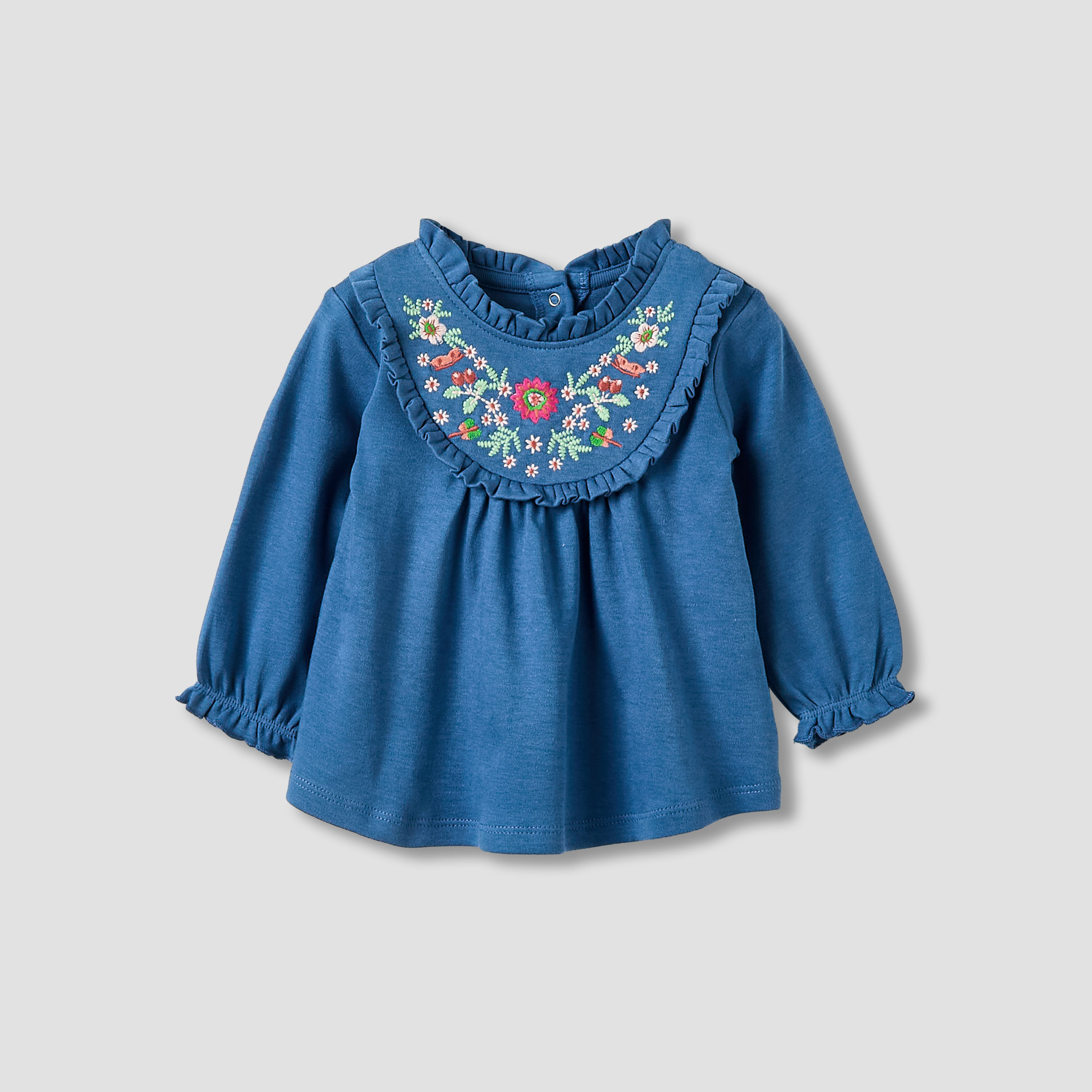 Juniors Pyjama Set with Floral Embroidery - Cotton - Long Sleeves-baby-girls-clothing-nightwear-pyjamasets-image-2