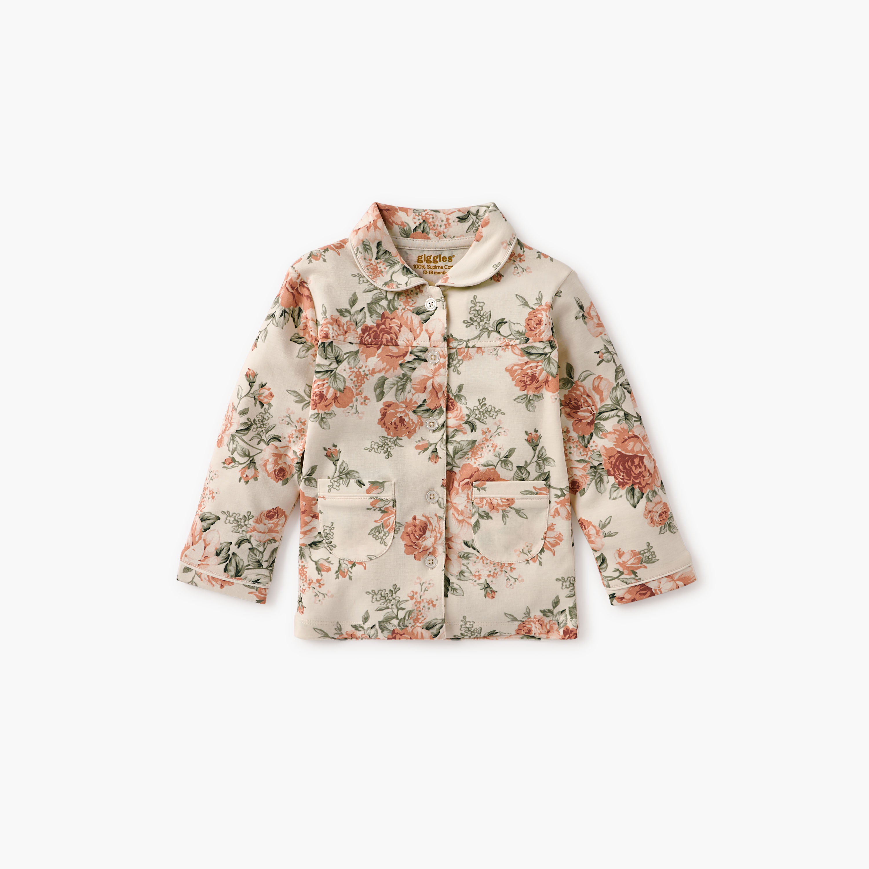 طقم بنطلون بيجاما وقميص بطبعات زهرية من جيجلز-baby-girls-clothing-nightwear-pyjamasets-image-2