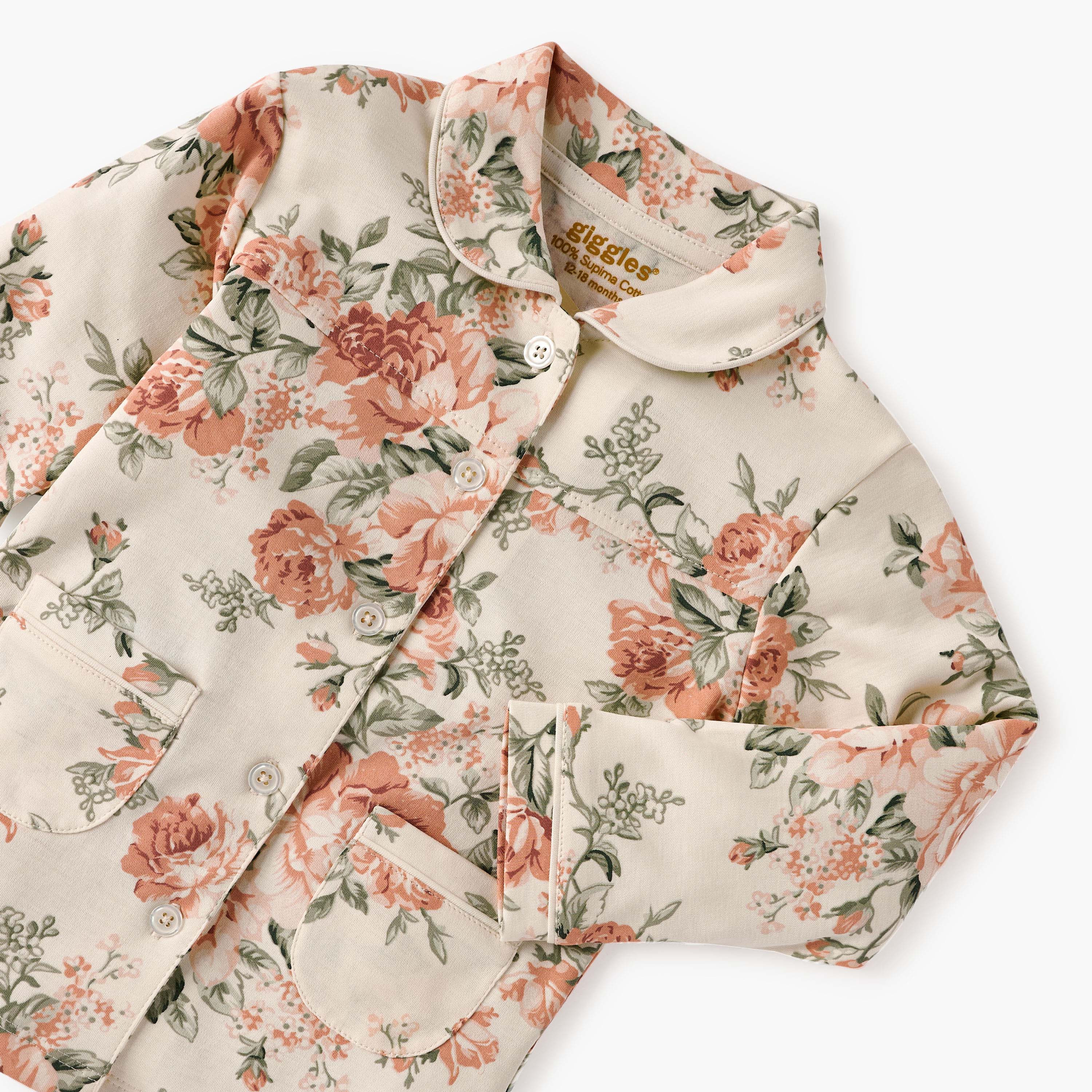 طقم بنطلون بيجاما وقميص بطبعات زهرية من جيجلز-baby-girls-clothing-nightwear-pyjamasets-image-4