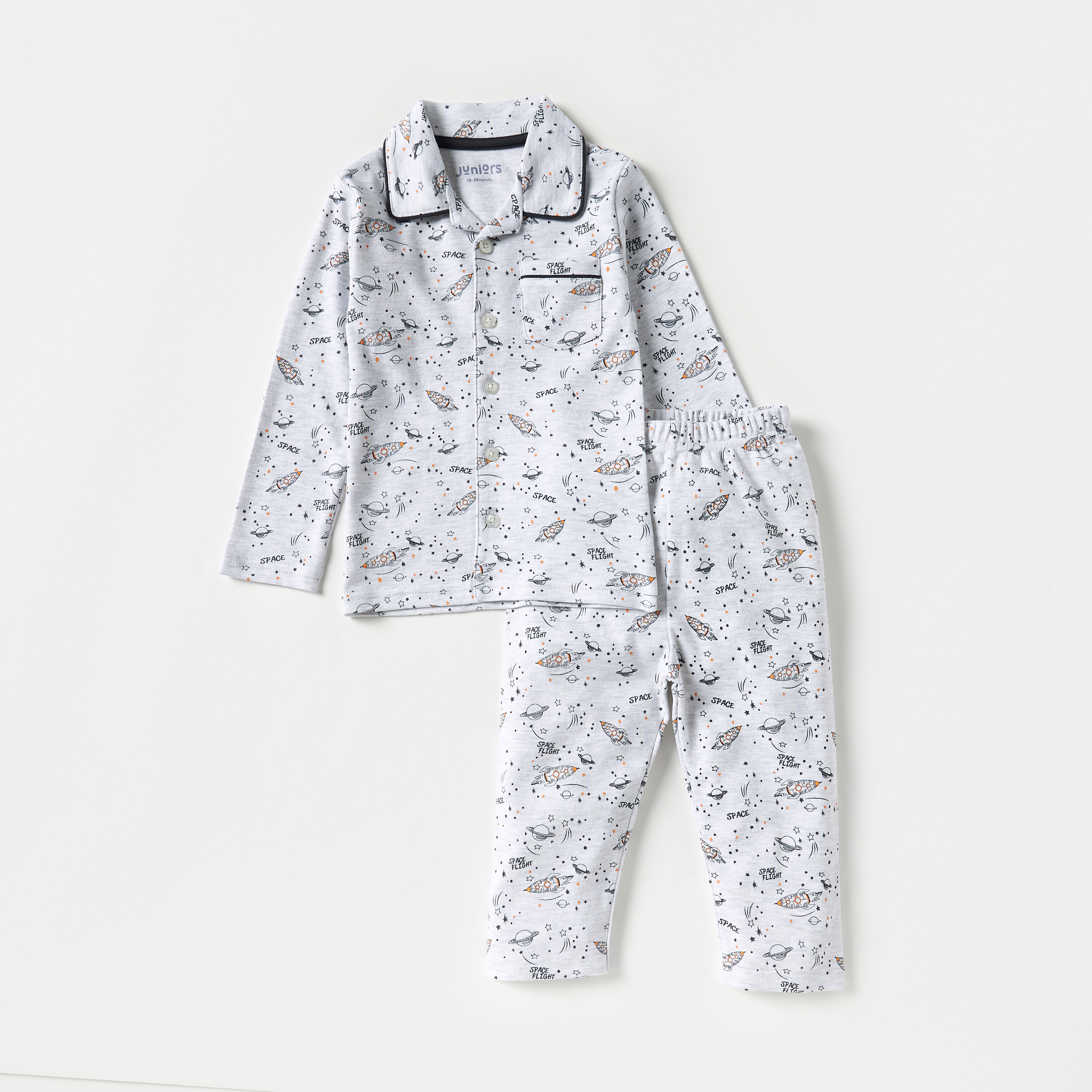 طقم بنطلون بيجاما وقميص بطبعات فضاء من جونيورز-baby-boys-clothing-nightwear-pyjamasets-image-1
