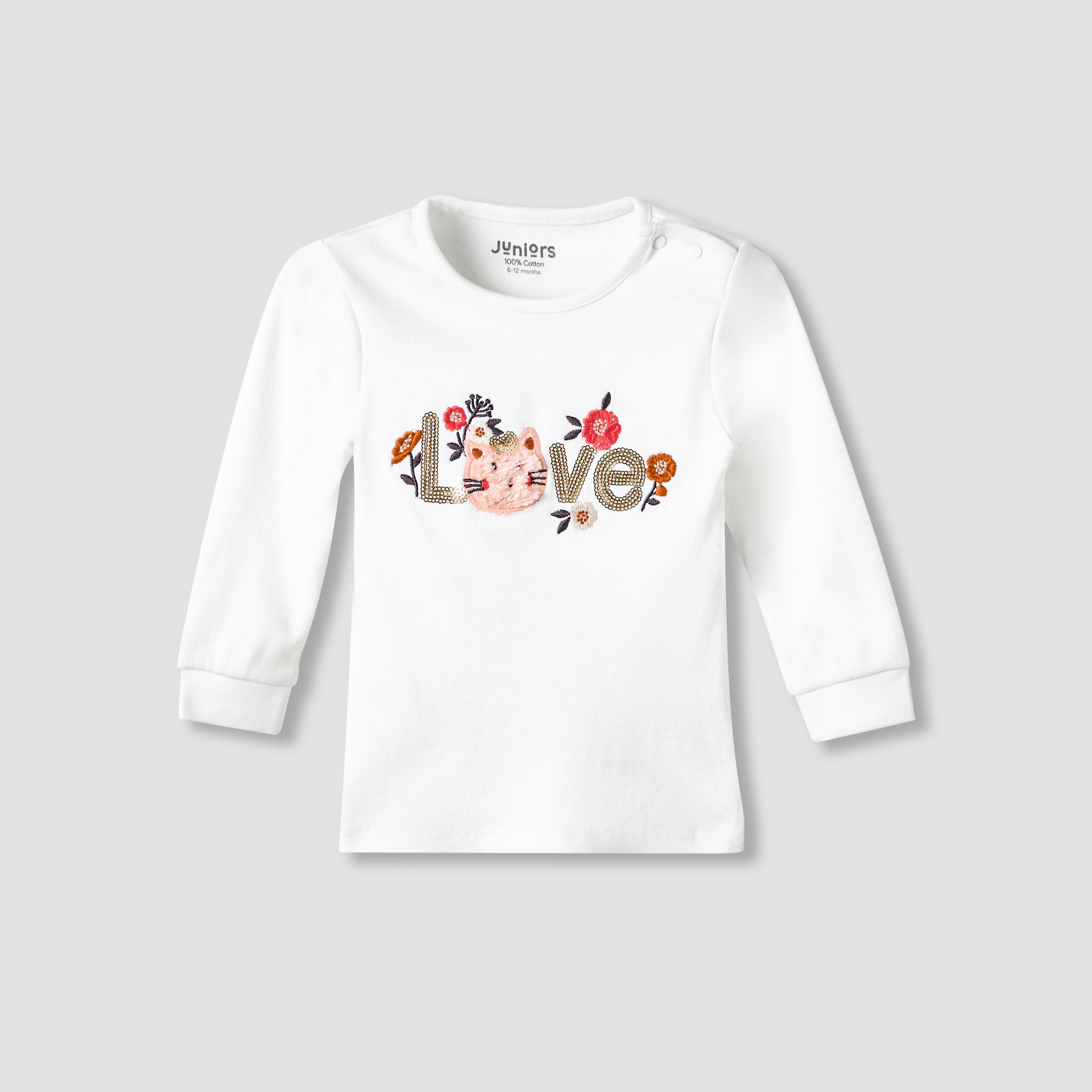 طقم بيجاما بزخارف من جونيورز - قطن - أكمام طويلة - ياقة ضيقة-baby-girls-clothing-nightwear-pyjamasets-image-4