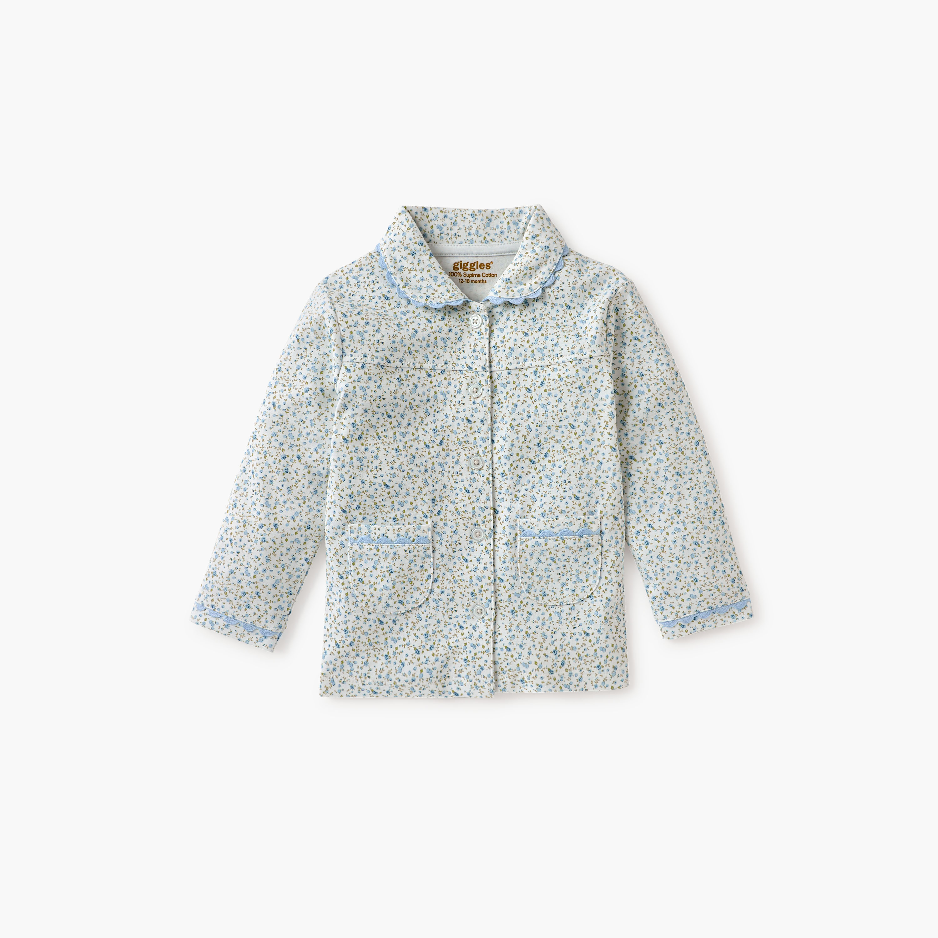 Giggles Floral Print Shirt and Pyjama Set-baby-girls-clothing-nightwear-pyjamasets-image-3