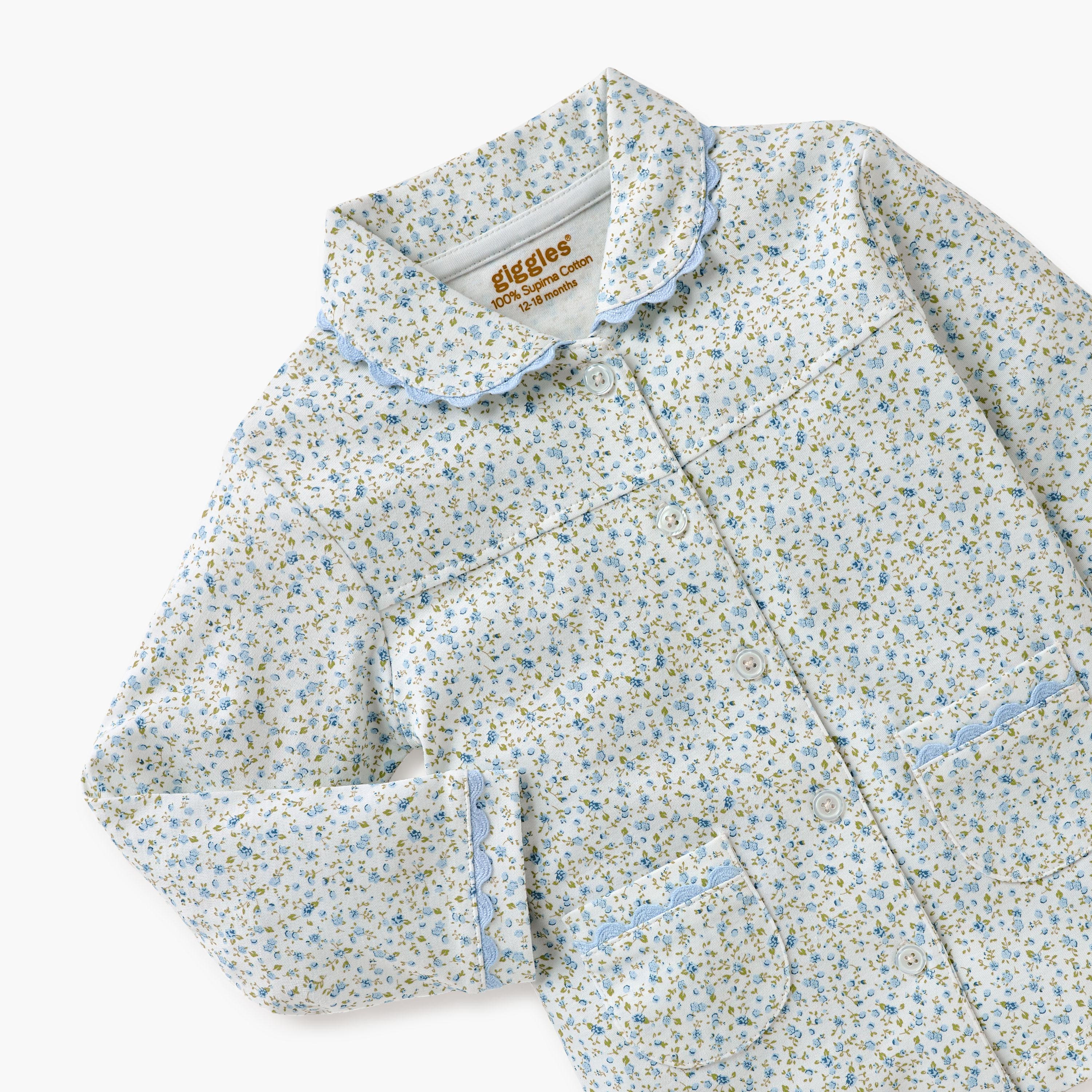 Giggles Floral Print Shirt and Pyjama Set-baby-girls-clothing-nightwear-pyjamasets-image-5