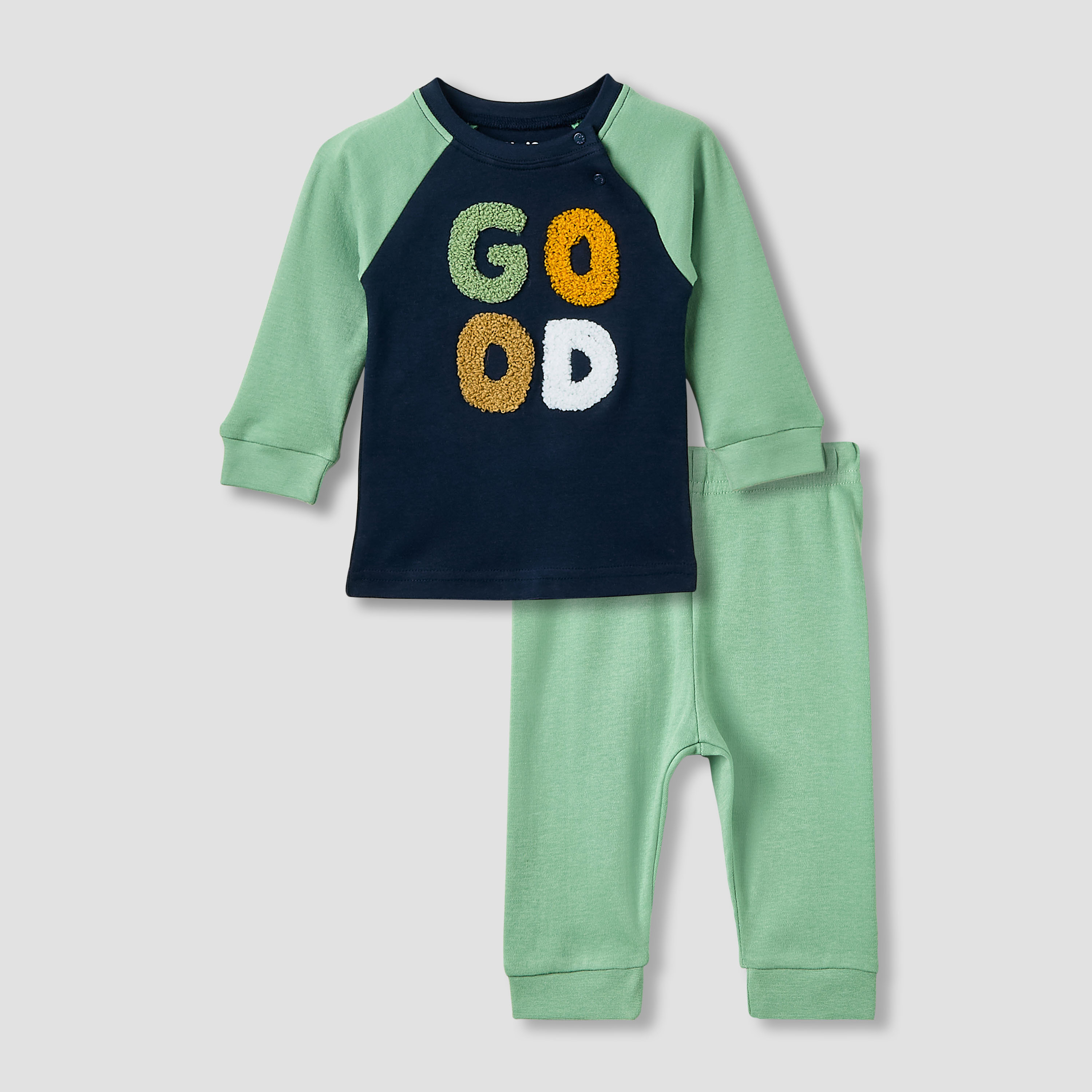Juniors Pyjama Set with Text Applique - Cotton - Long Sleeves-promo_babyshop_Buy3for99_BAH130126-image-1