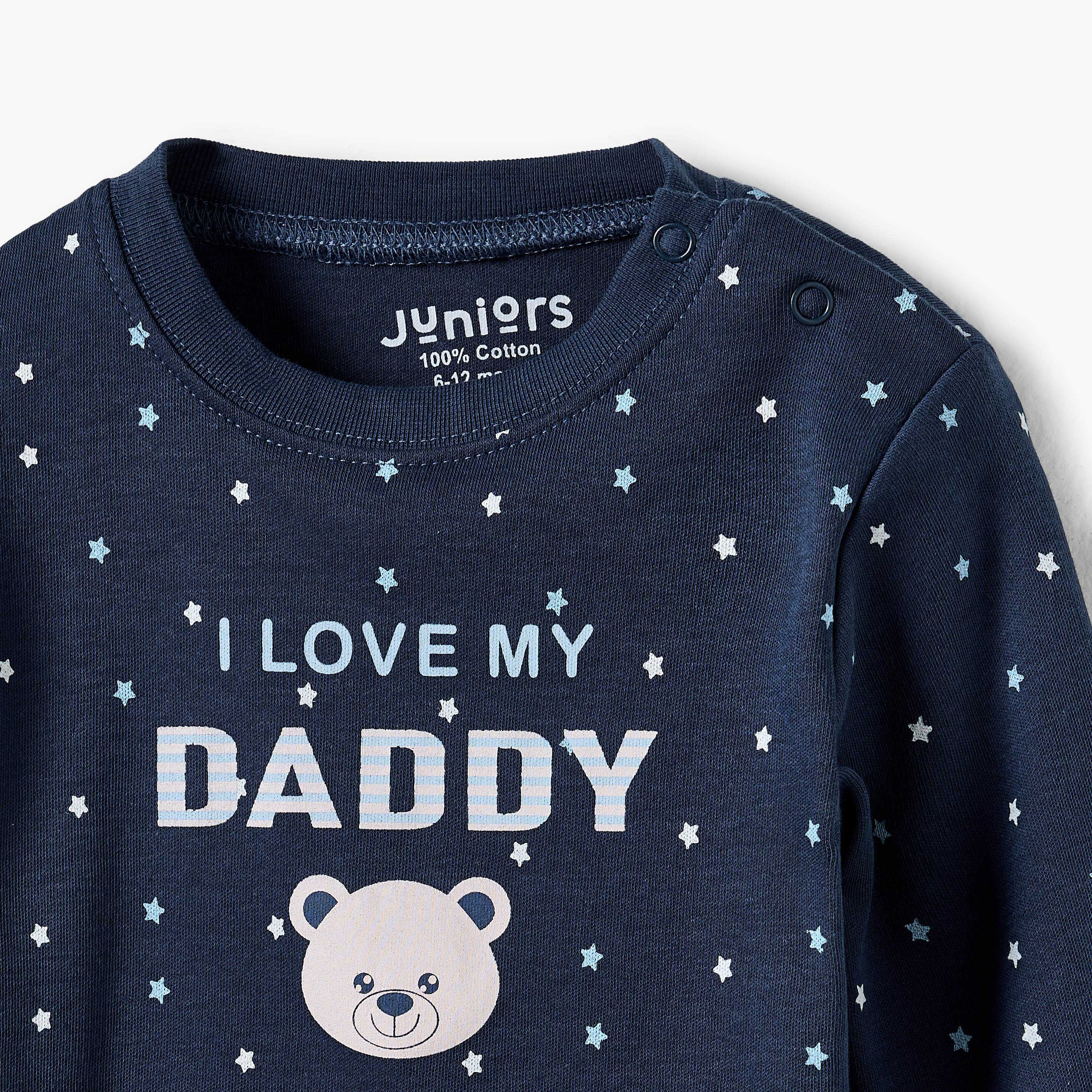 Juniors Star Print Long Sleeve T-shirt and Pyjamas - Set of 4-baby-boys-clothing-nightwear-pyjamasets-image-10