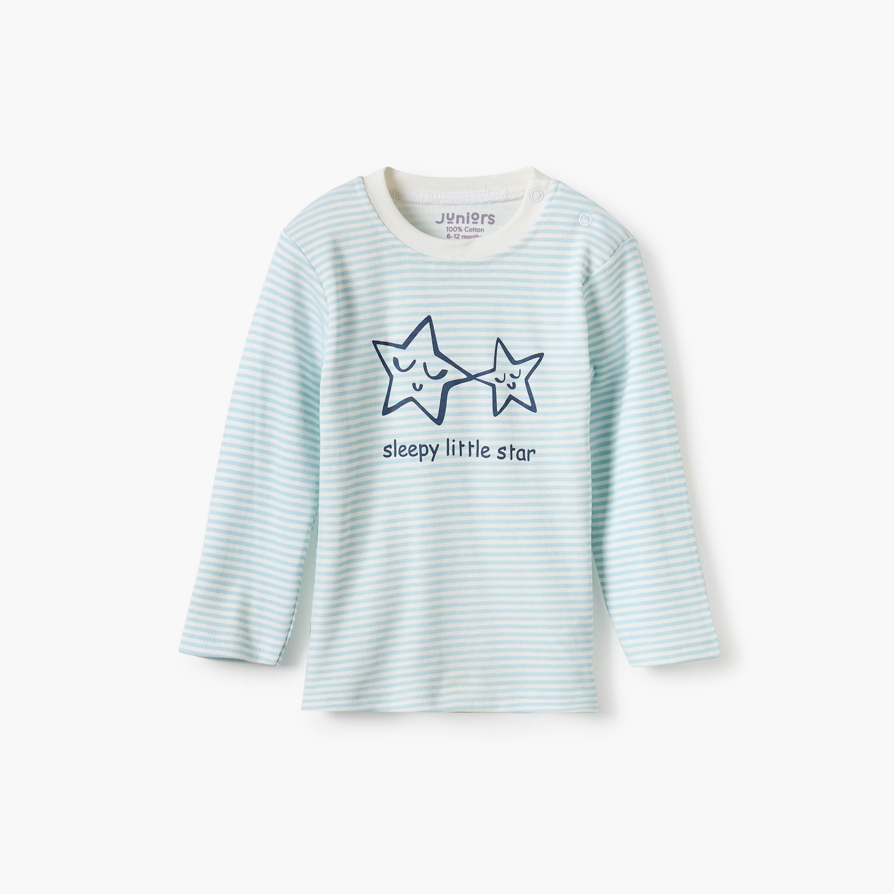 Juniors Star Print Long Sleeve T-shirt and Pyjamas - Set of 4-baby-boys-clothing-nightwear-pyjamasets-image-2