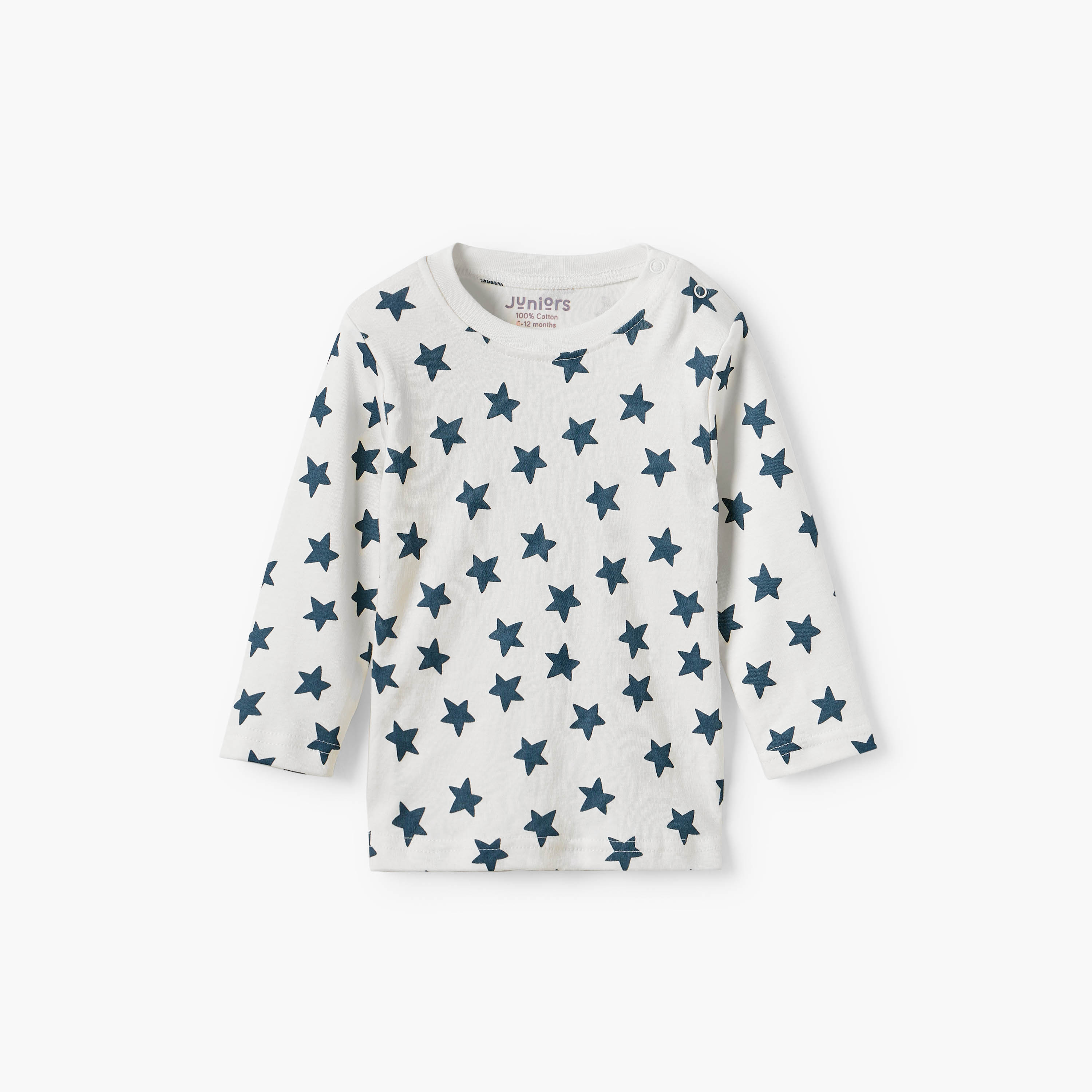 Juniors Star Print Long Sleeve T-shirt and Pyjamas - Set of 4-baby-boys-clothing-nightwear-pyjamasets-image-6