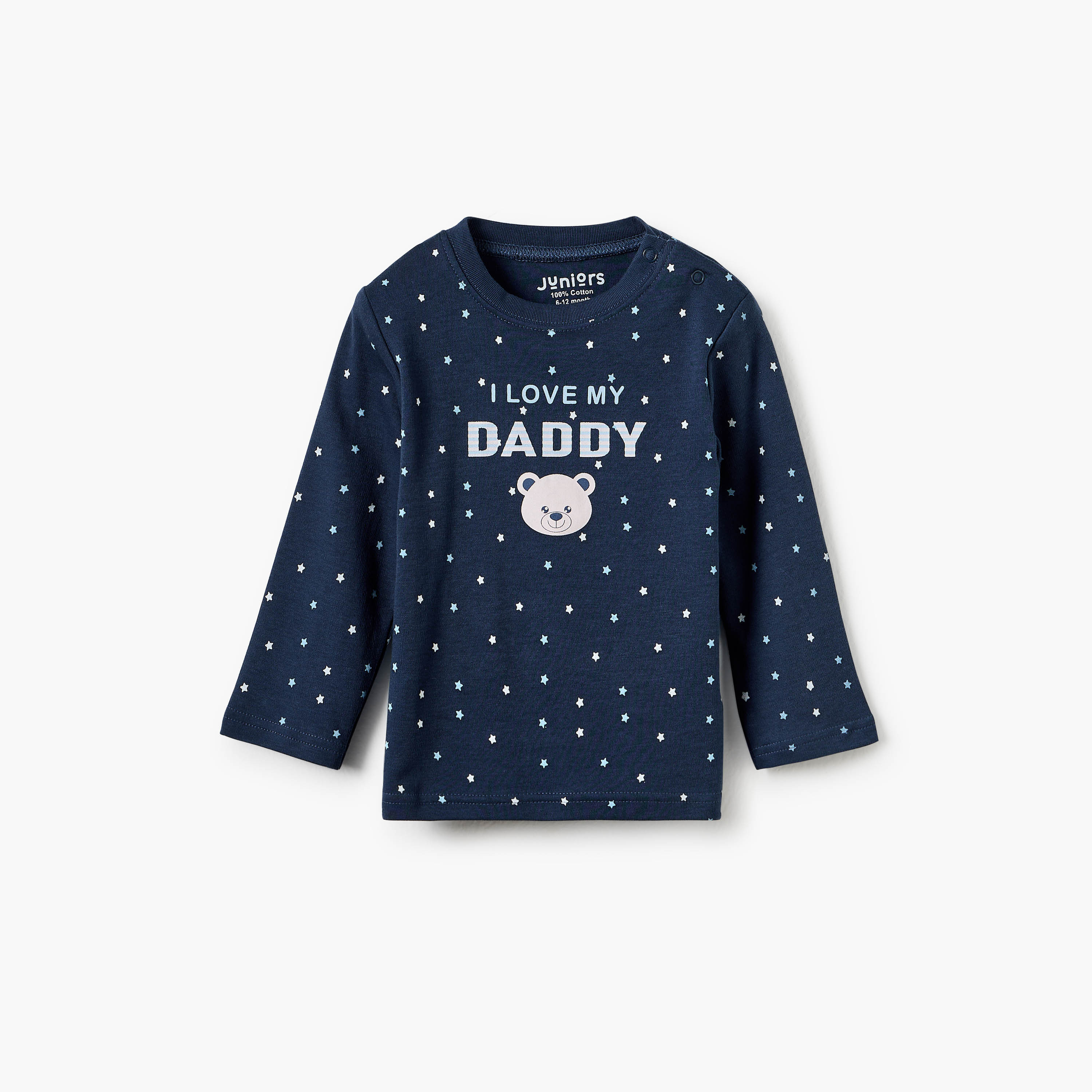 Juniors Star Print Long Sleeve T-shirt and Pyjamas - Set of 4-baby-boys-clothing-nightwear-pyjamasets-image-8