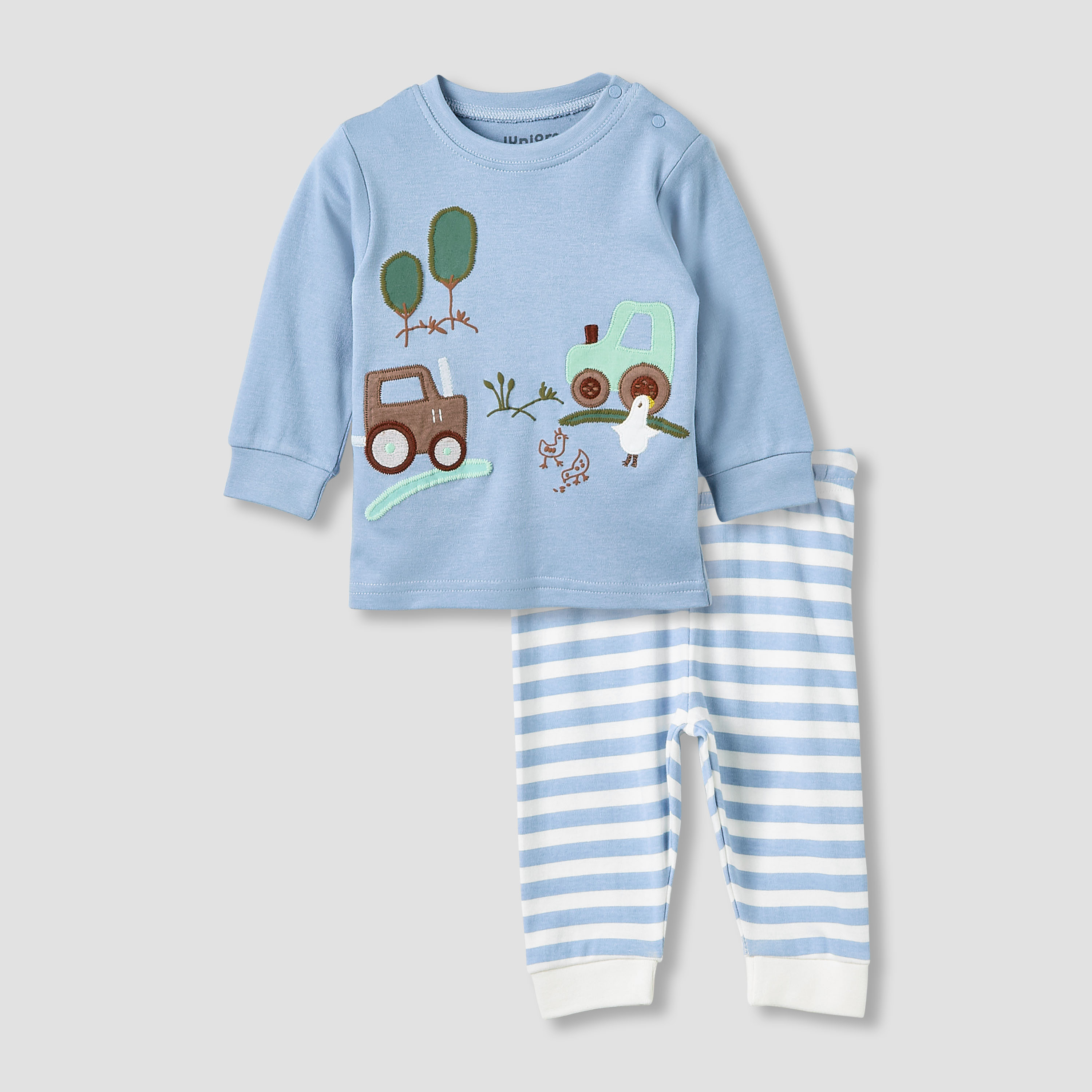 Juniors Pyjama Set with Graphic Embroidery - Cotton - Long Sleeves-baby-boys-clothing-nightwear-pyjamasets-image-1