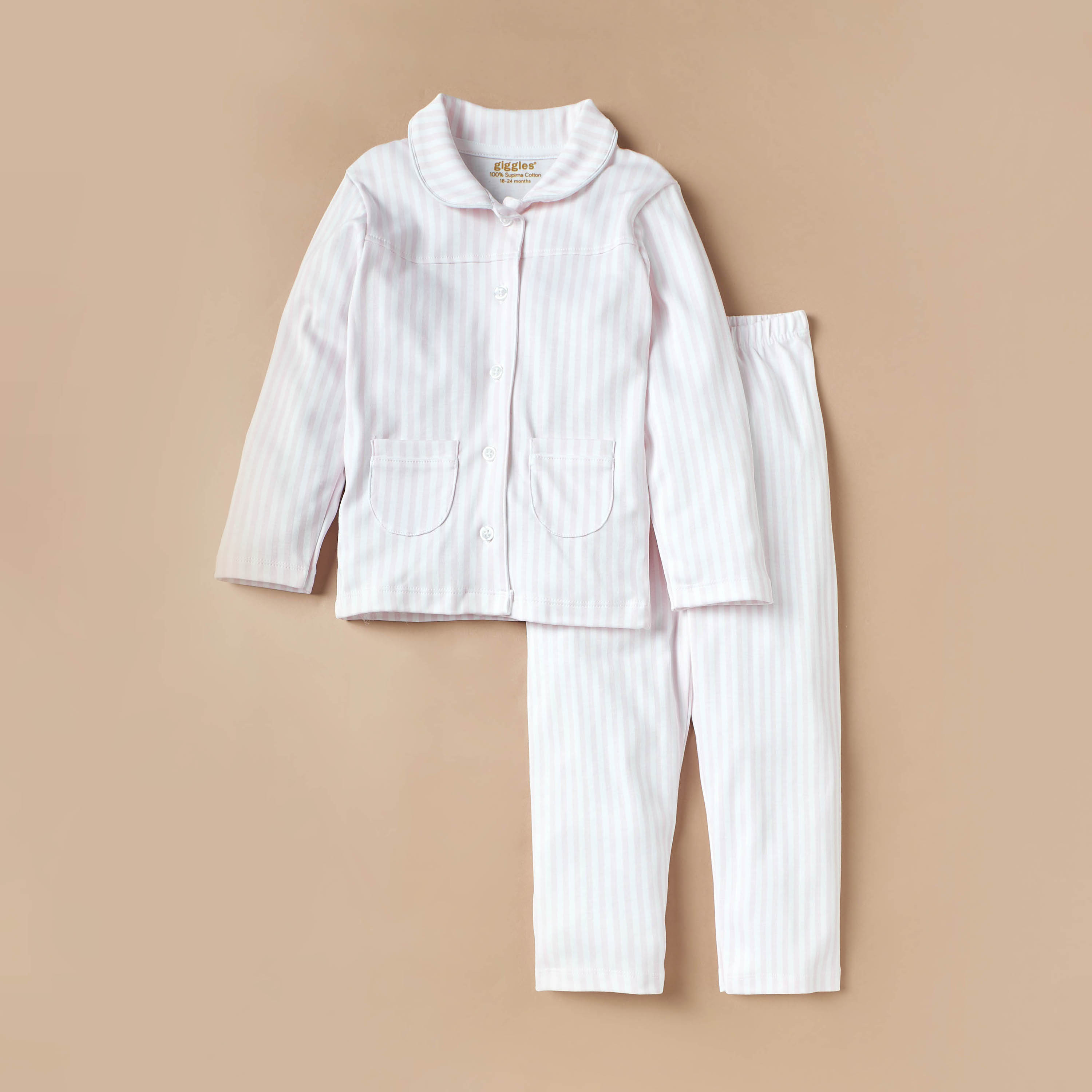 Giggles Striped Shirt and Pyjama Set-baby-girls-clothing-nightwear-pyjamasets-image-1