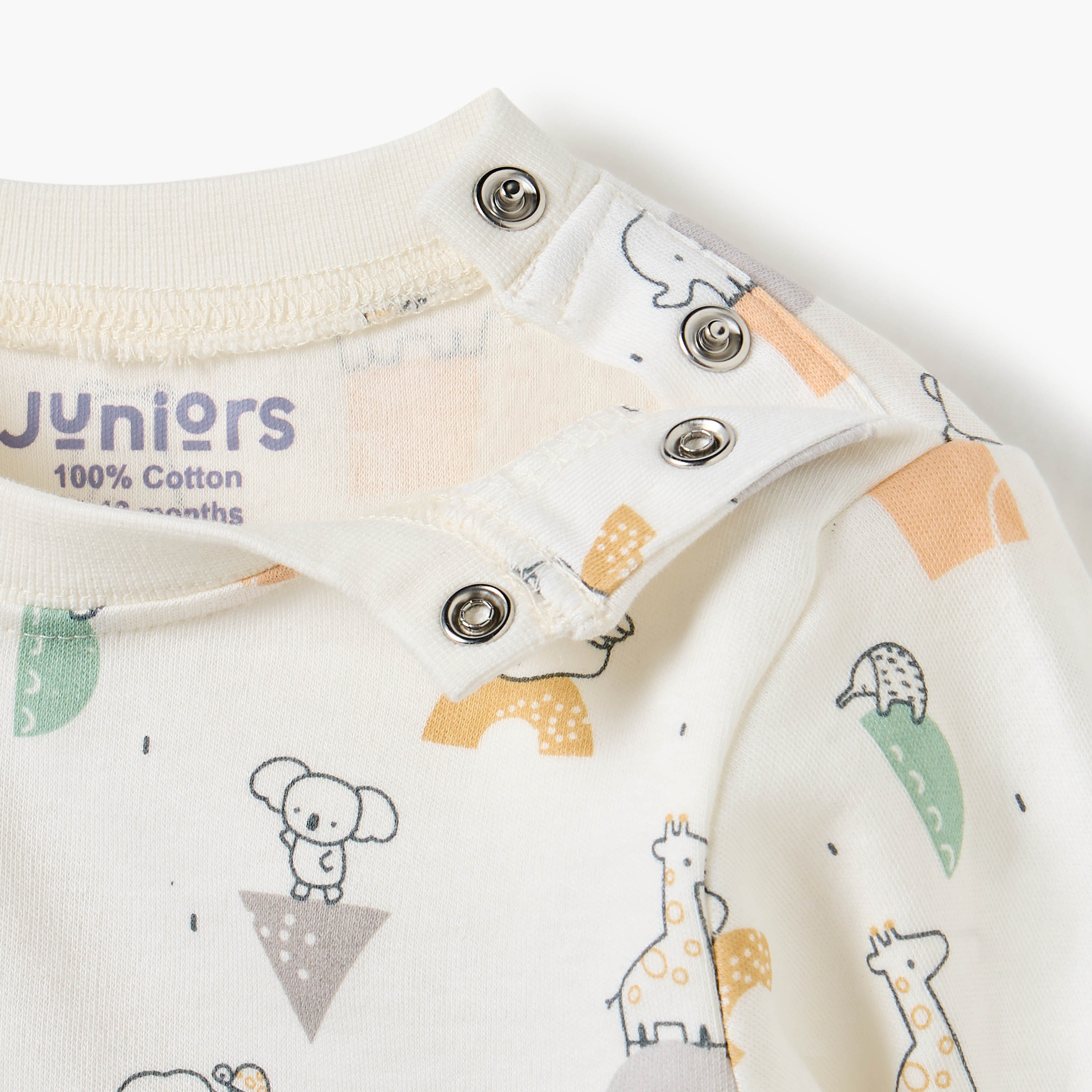 Juniors Animal Print Long Sleeve T-shirt and Pyjamas - Set of 4-baby-boys-clothing-nightwear-pyjamasets-image-12