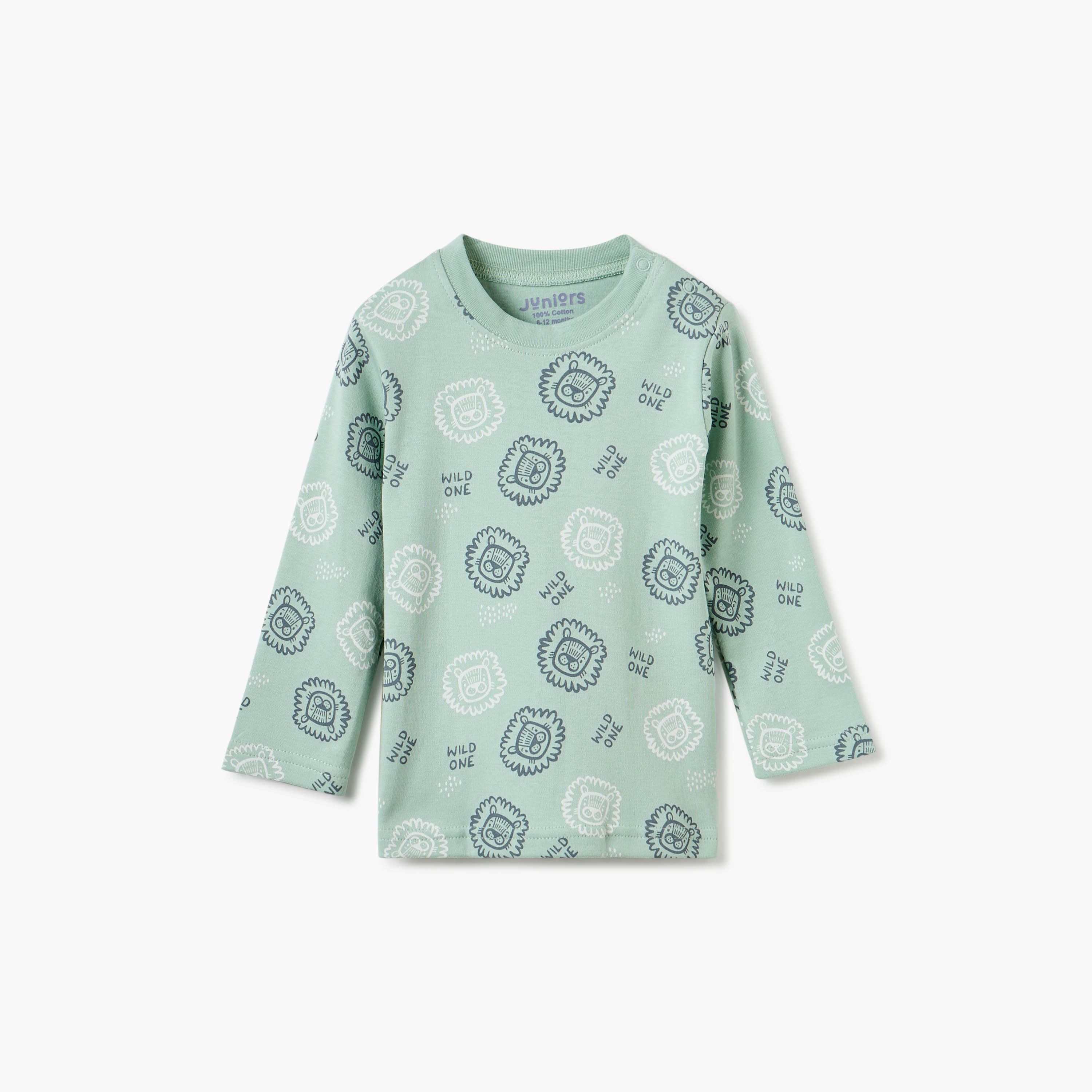 Juniors Animal Print Long Sleeve T-shirt and Pyjamas - Set of 4-baby-boys-clothing-nightwear-pyjamasets-image-4