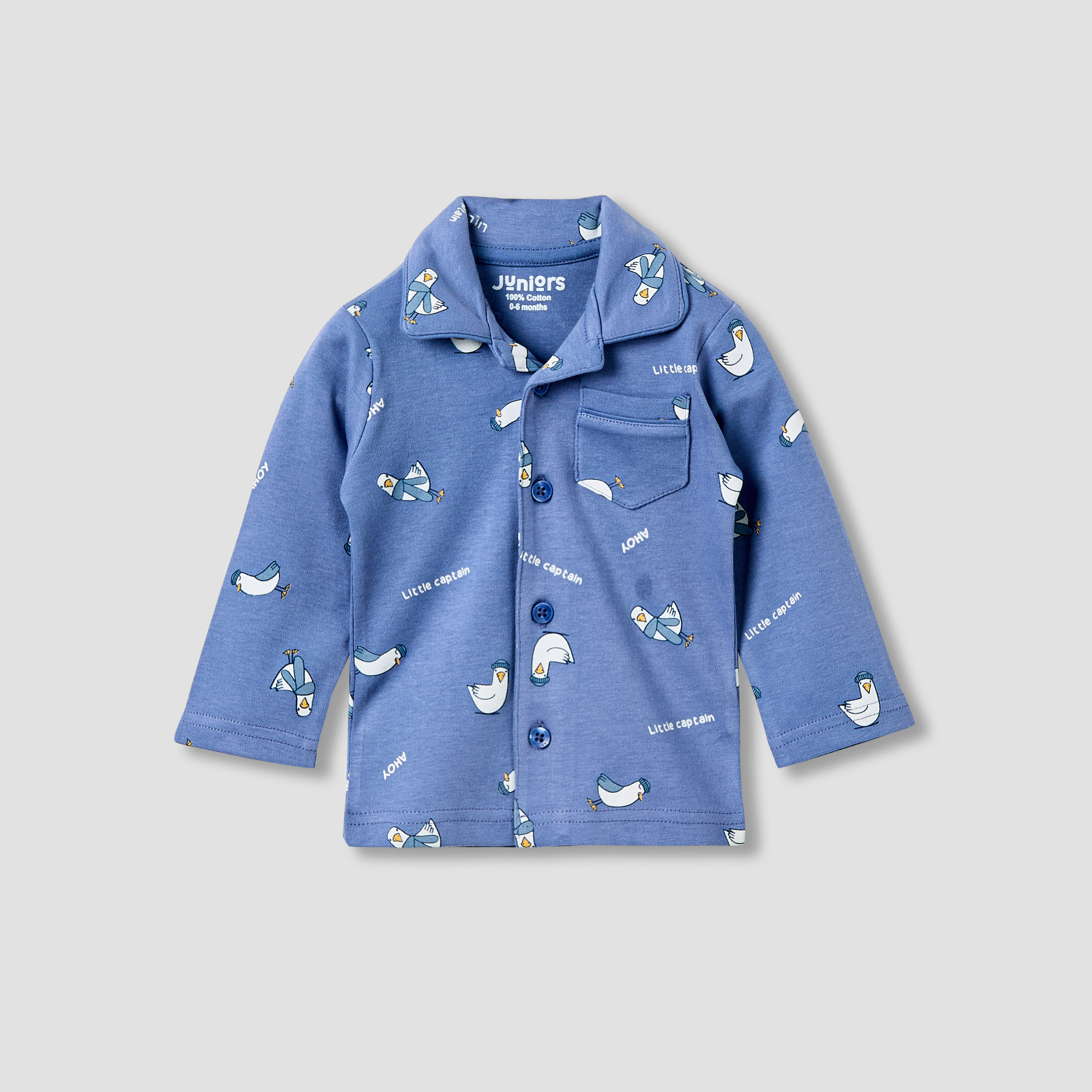 Juniors Pyjama Set with Bird Print - Cotton - Long Sleeves - Collar-baby-boys-clothing-nightwear-pyjamasets-image-2