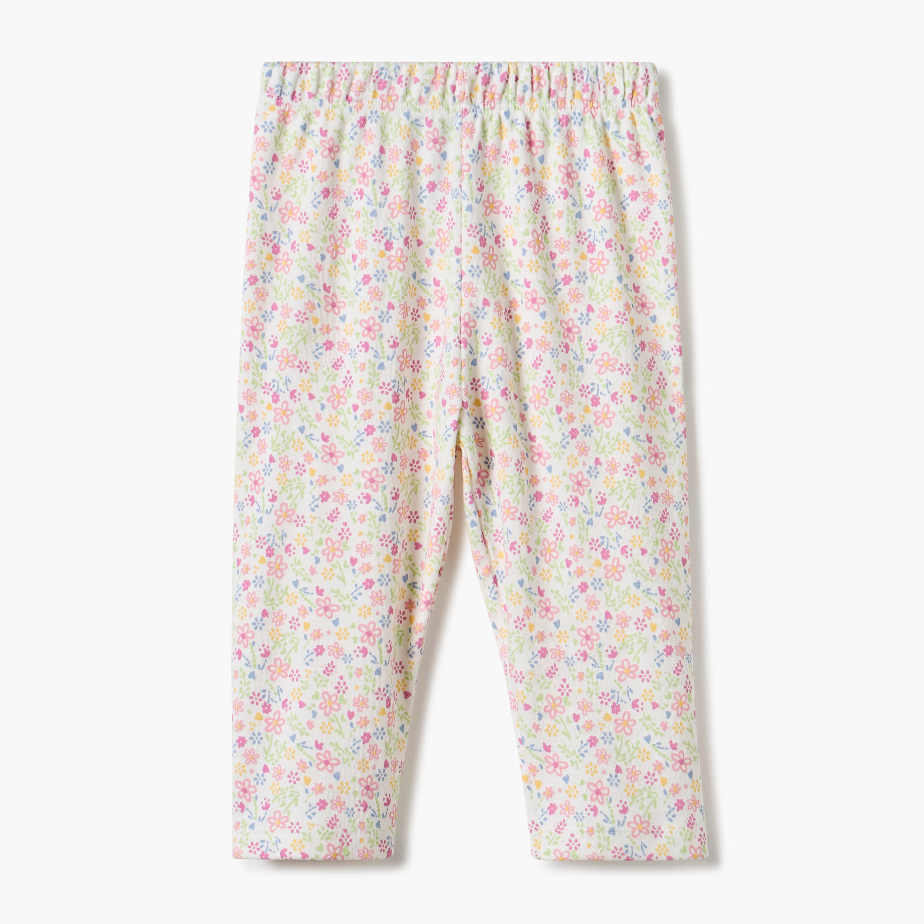 Juniors Floral Print Long Sleeve T-shirt and Pyjamas - Set of 4-baby-girls-clothing-nightwear-pyjamasets-image-3