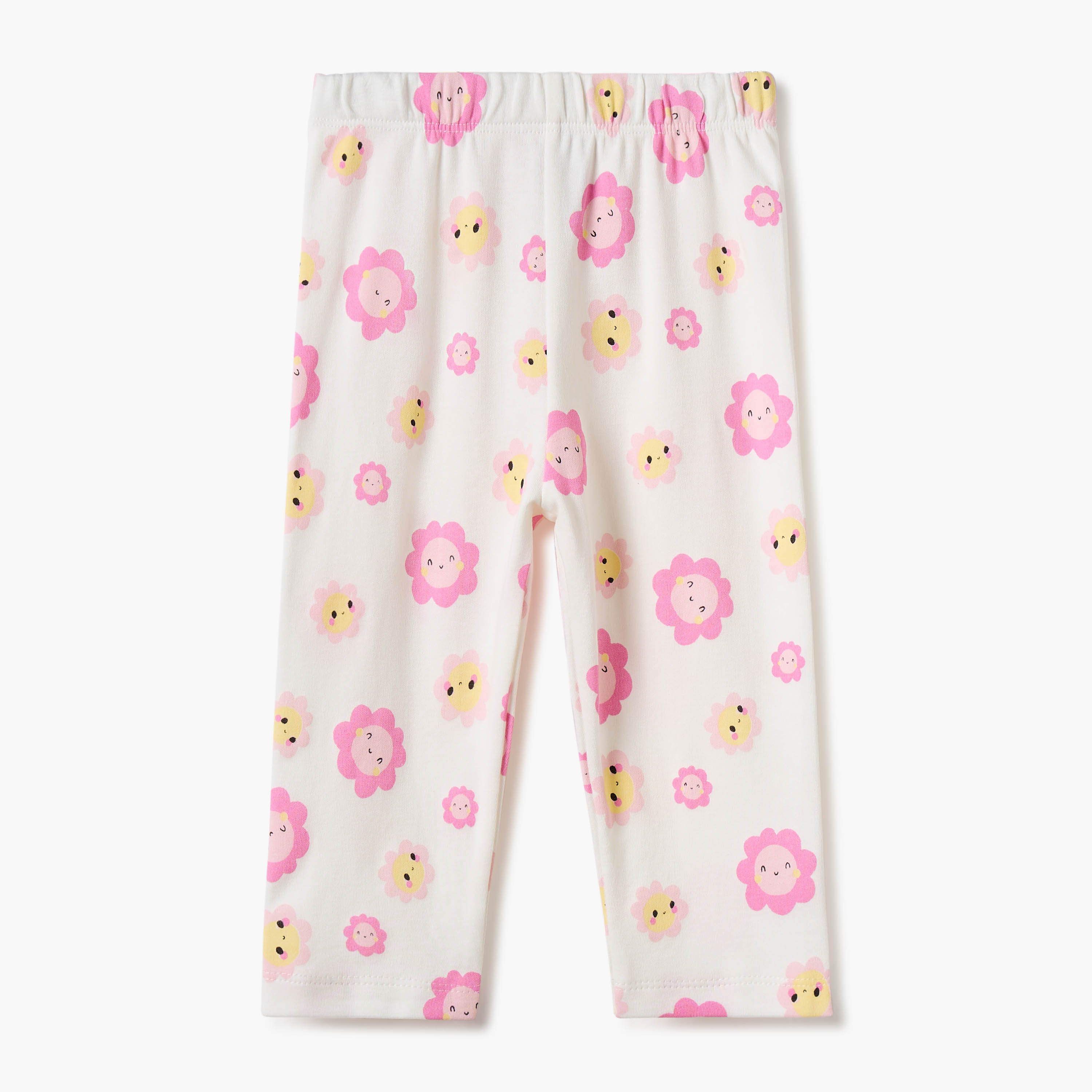 Juniors Floral Print Long Sleeve T-shirt and Pyjamas - Set of 4-baby-girls-clothing-nightwear-pyjamasets-image-5