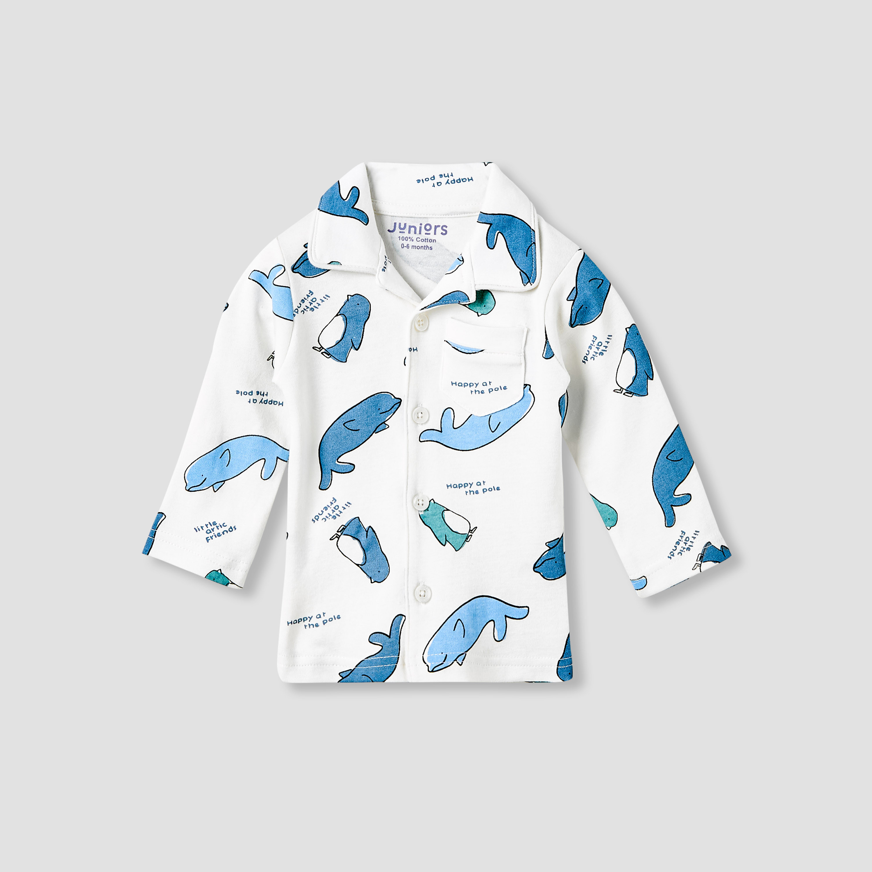 Juniors Pyjama Set with Whale Print - Cotton - Long Sleeves - Collar-baby-boys-clothing-nightwear-pyjamasets-image-2