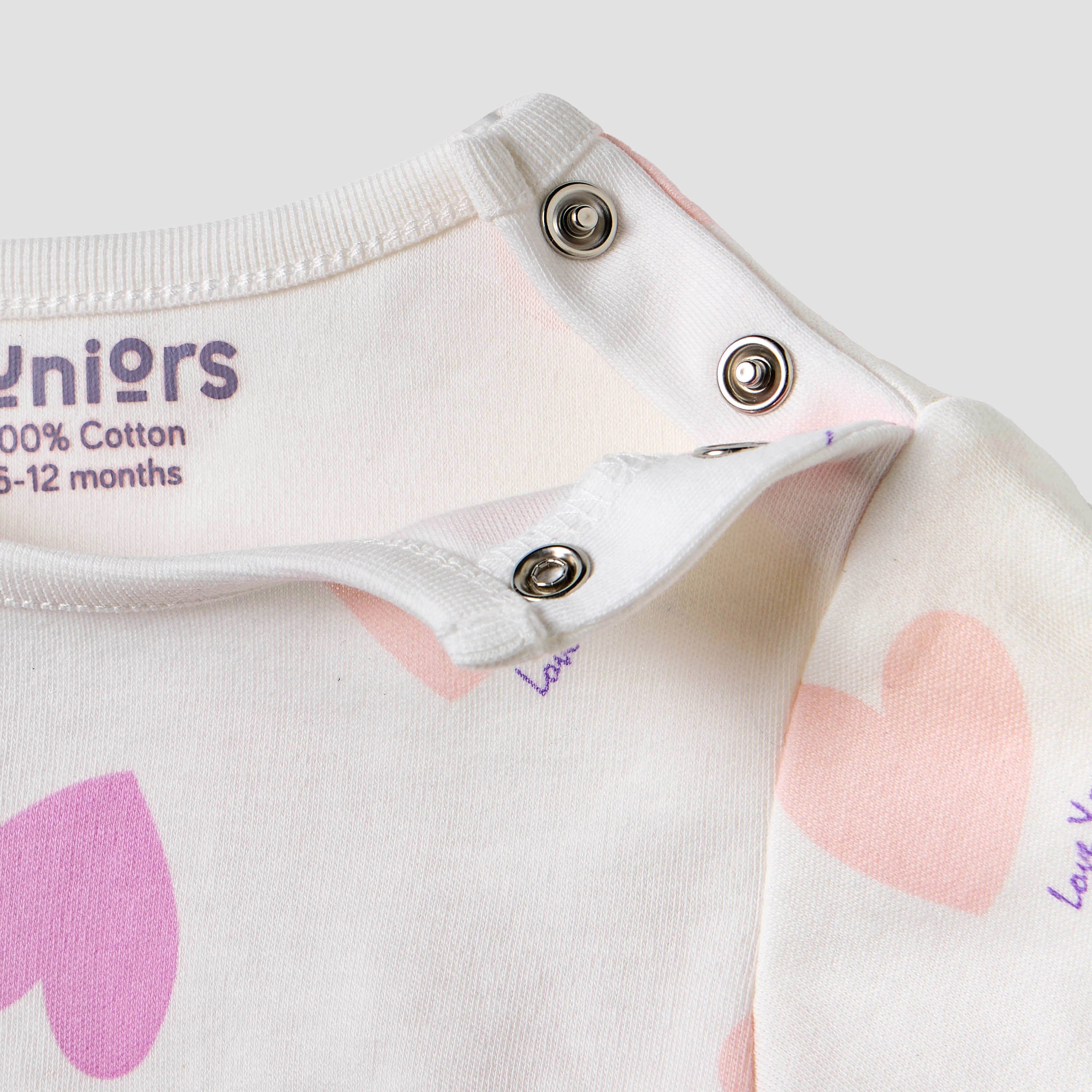 Juniors Heart Print Long Sleeve T-shirt and Pyjamas - Set of 4-baby-girls-clothing-nightwear-pyjamasets-image-11