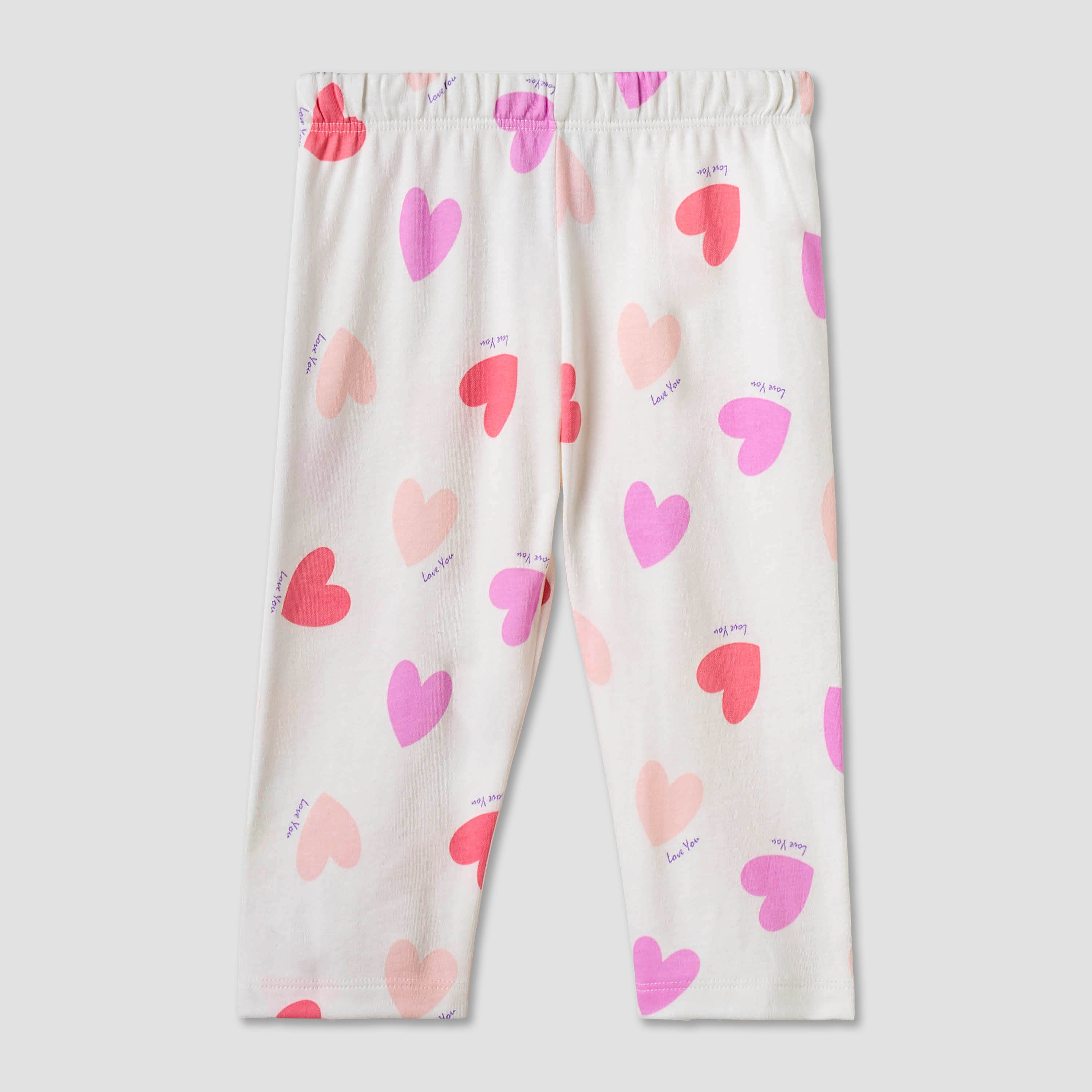 Juniors Heart Print Long Sleeve T-shirt and Pyjamas - Set of 4-baby-girls-clothing-nightwear-pyjamasets-image-3