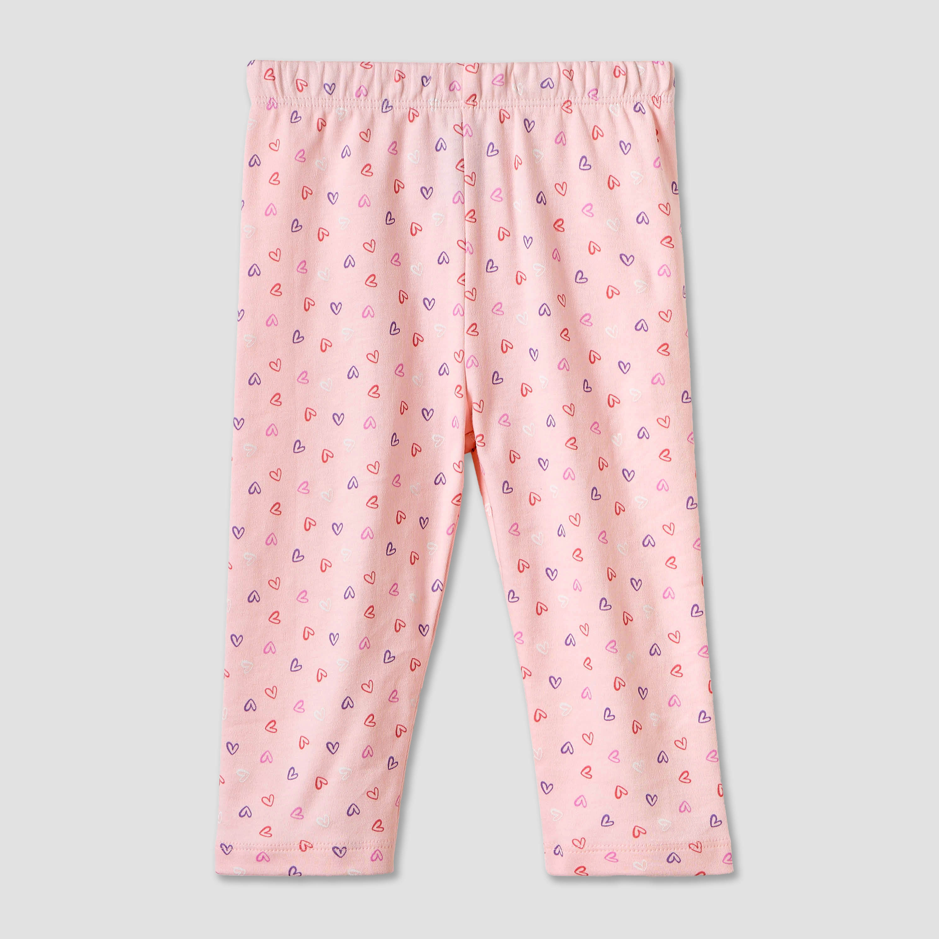 Juniors Heart Print Long Sleeve T-shirt and Pyjamas - Set of 4-baby-girls-clothing-nightwear-pyjamasets-image-7