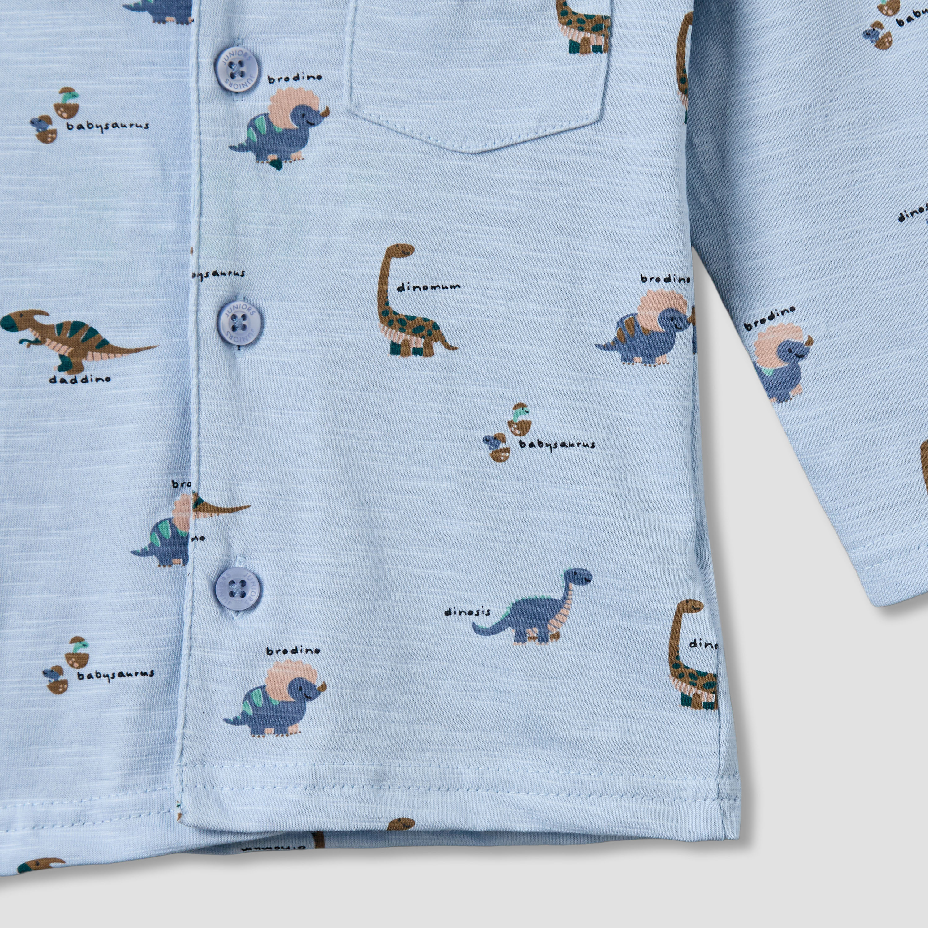 Juniors Cotton Collared Long Sleeves Pyjama Set with Dinosaur Print-baby-boys-clothing-nightwear-pyjamasets-image-5