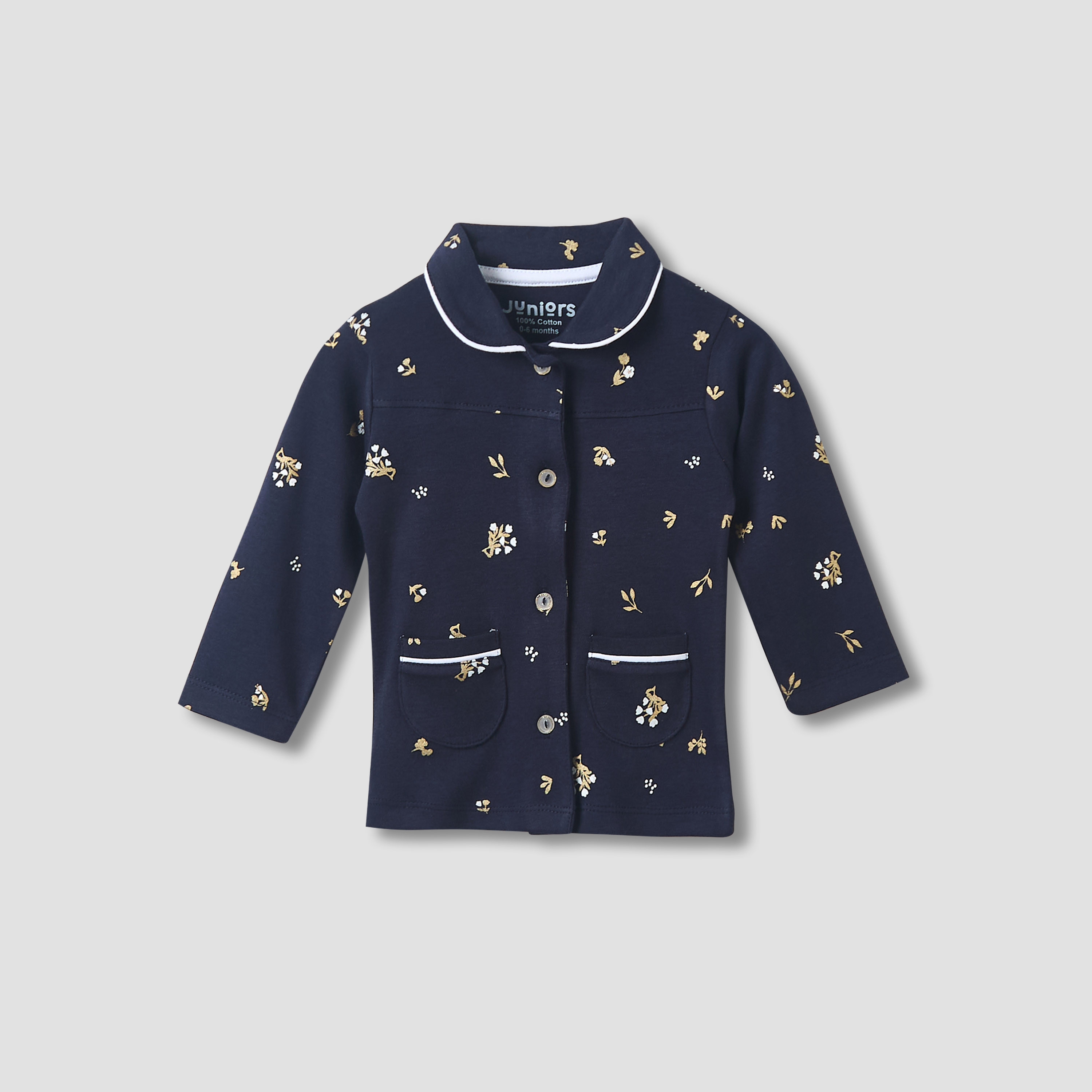 Juniors Pyjama Set with Floral Print - Cotton - Long Sleeves - Collar-baby-girls-clothing-nightwear-pyjamasets-image-2