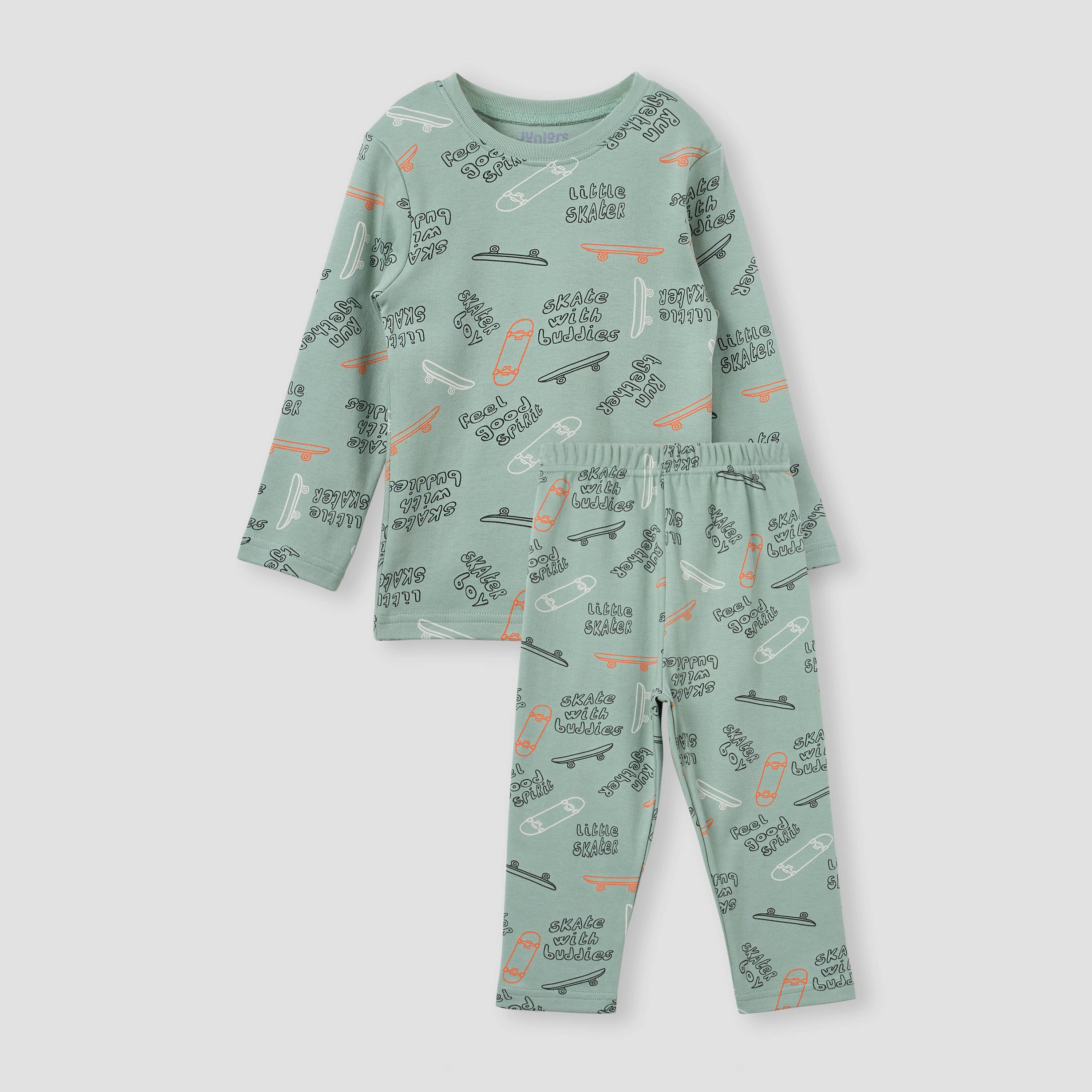 Juniors Heart Print T-shirt and Pyjama Set-baby-girls-clothing-nightwear-pyjamasets-image-1