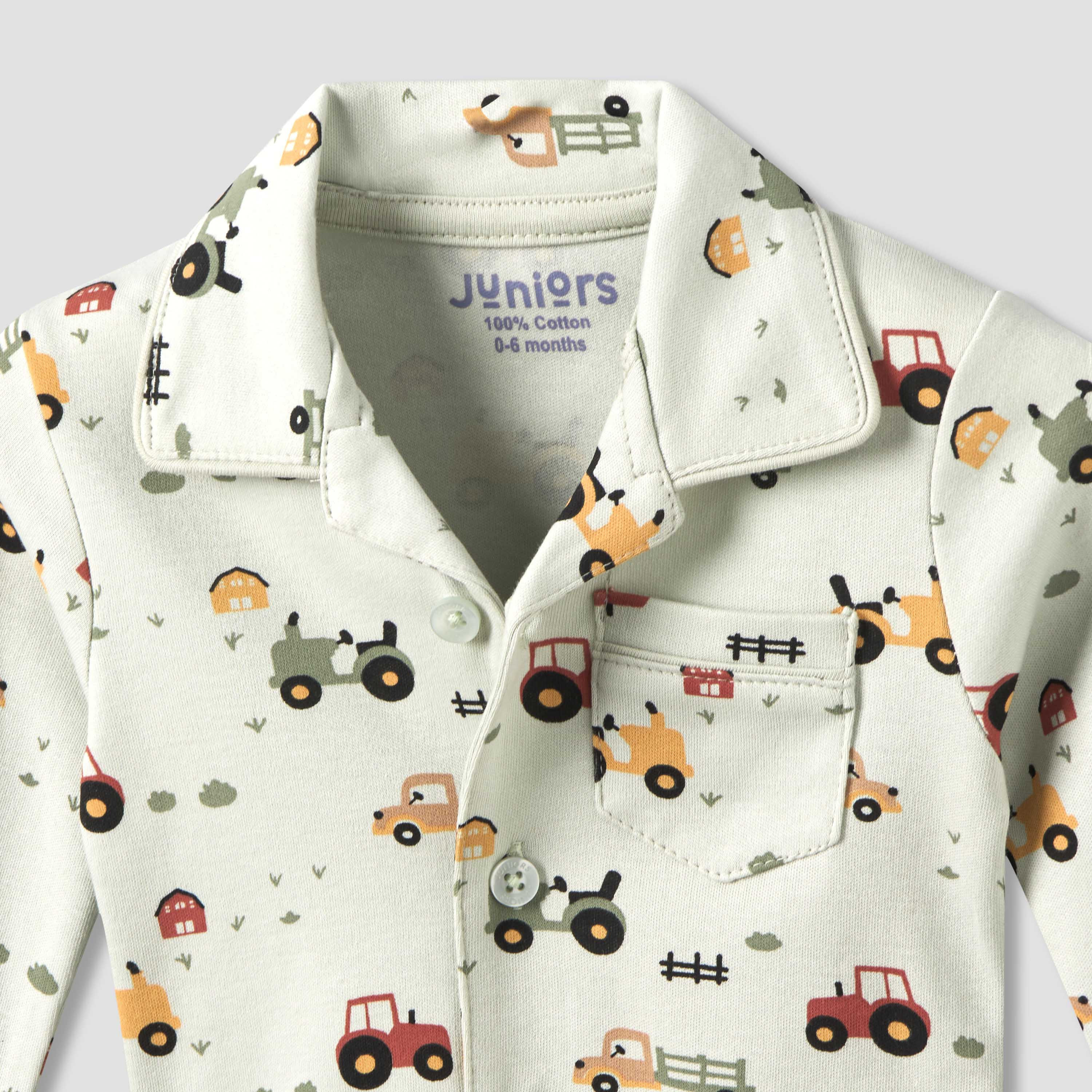 Juniors Cotton Collared Long Sleeves Pyjama Set with Farm Print-baby-boys-clothing-nightwear-pyjamasets-image-7