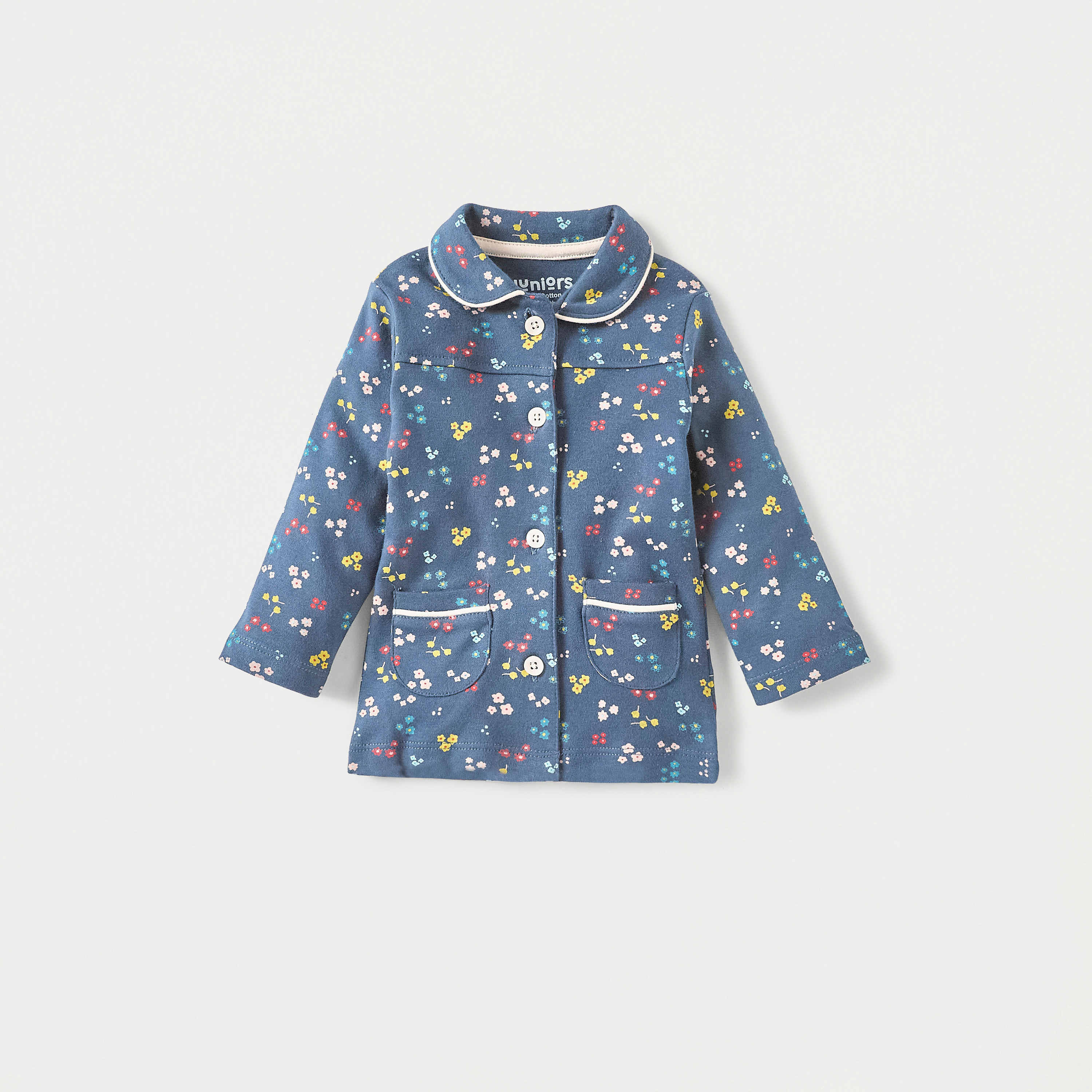 Juniors Floral Print Long Sleeves Shirt and Elasticated Pyjama Set-baby-girls-clothing-nightwear-pyjamasets-image-2