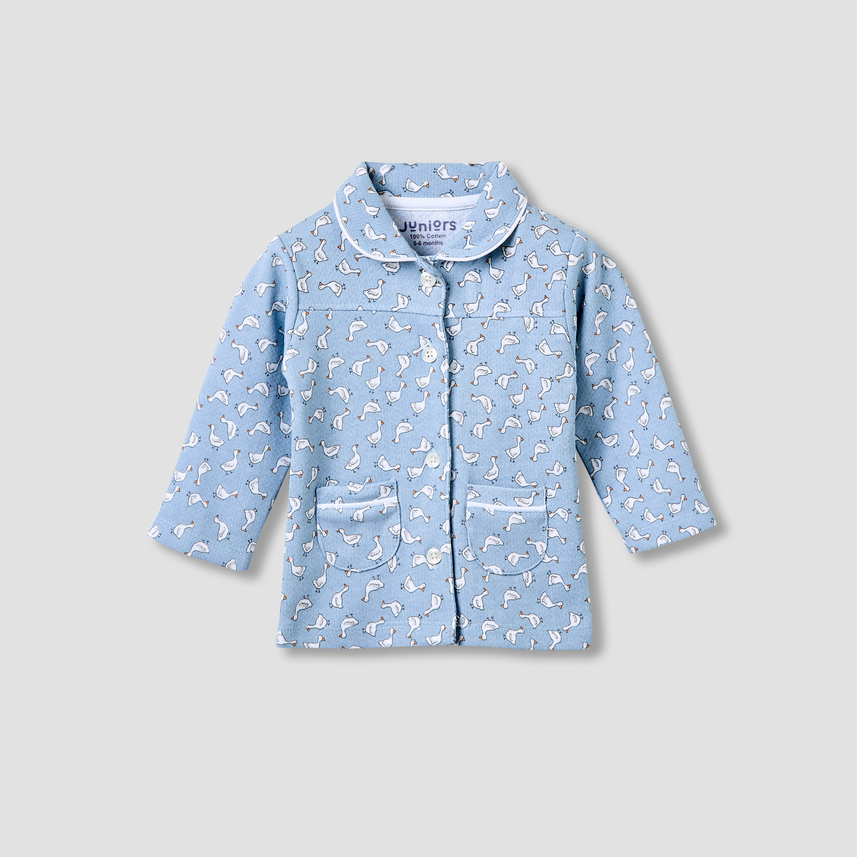 Juniors Pyjama Set with Duck Print - Cotton - Long Sleeves - Collar-baby-girls-clothing-nightwear-pyjamasets-image-2