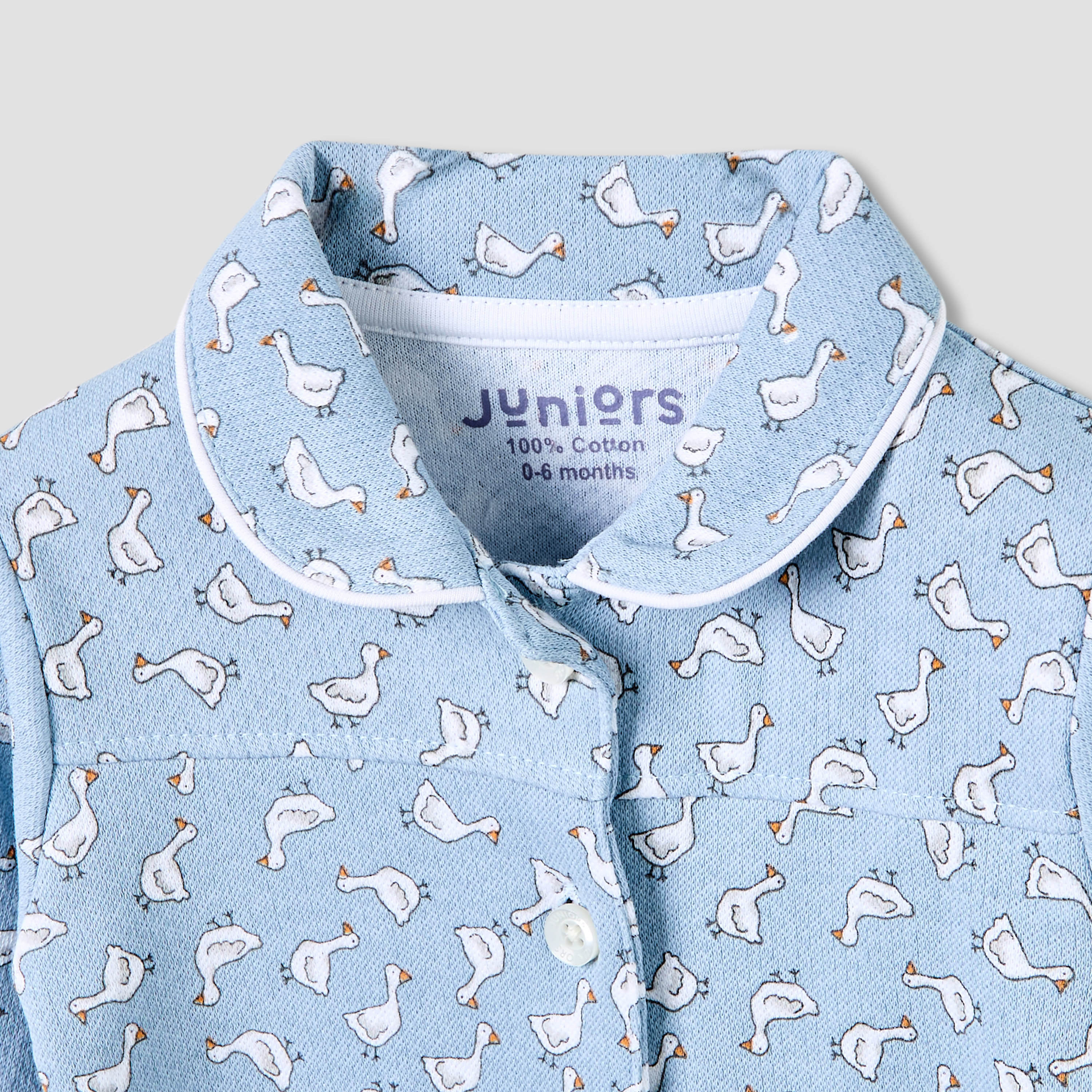 Juniors Pyjama Set with Duck Print - Cotton - Long Sleeves - Collar-baby-girls-clothing-nightwear-pyjamasets-image-4