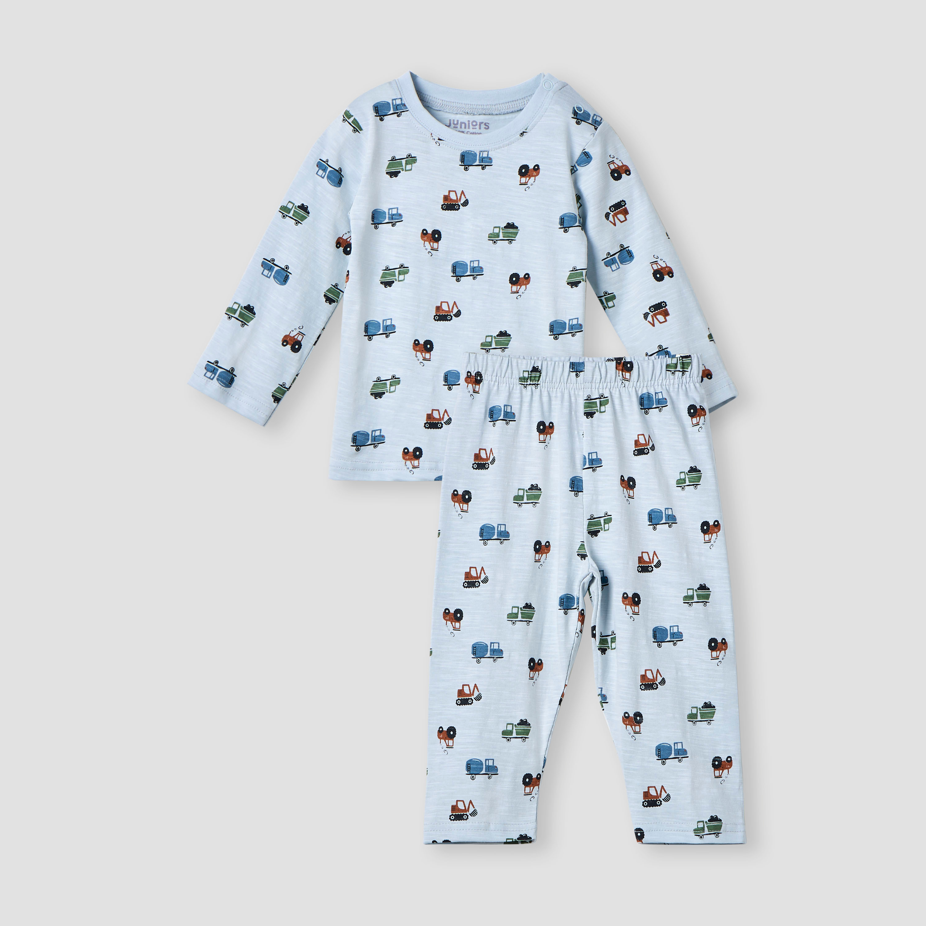 Juniors All-Over Vehicle Print T-shirt and Pyjama Set-baby-boys-clothing-nightwear-pyjamasets-image-1