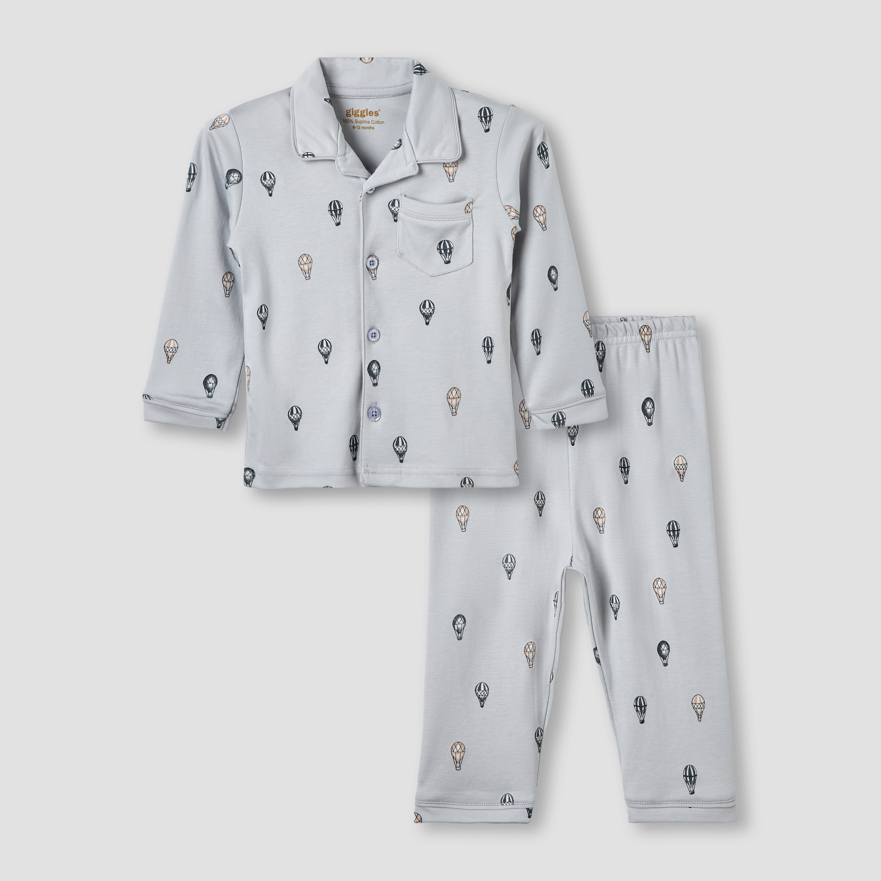 طقم بنطلون بيجاما وقميص قطن بياقة عادية وأكمام طويلة وطبعات من جيجلز-baby-boys-clothing-nightwear-pyjamasets-image-2