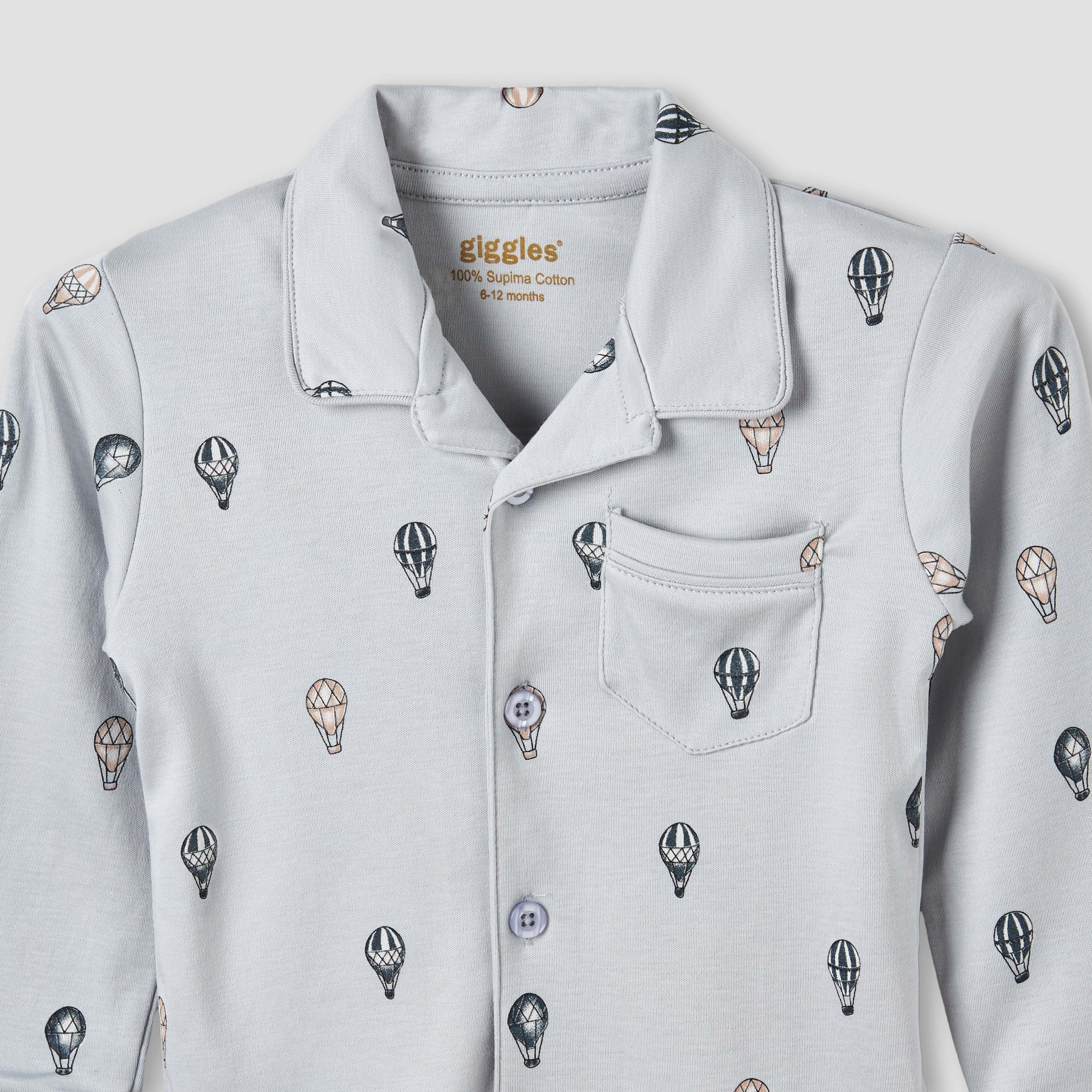طقم بنطلون بيجاما وقميص قطن بياقة عادية وأكمام طويلة وطبعات من جيجلز-baby-boys-clothing-nightwear-pyjamasets-image-5