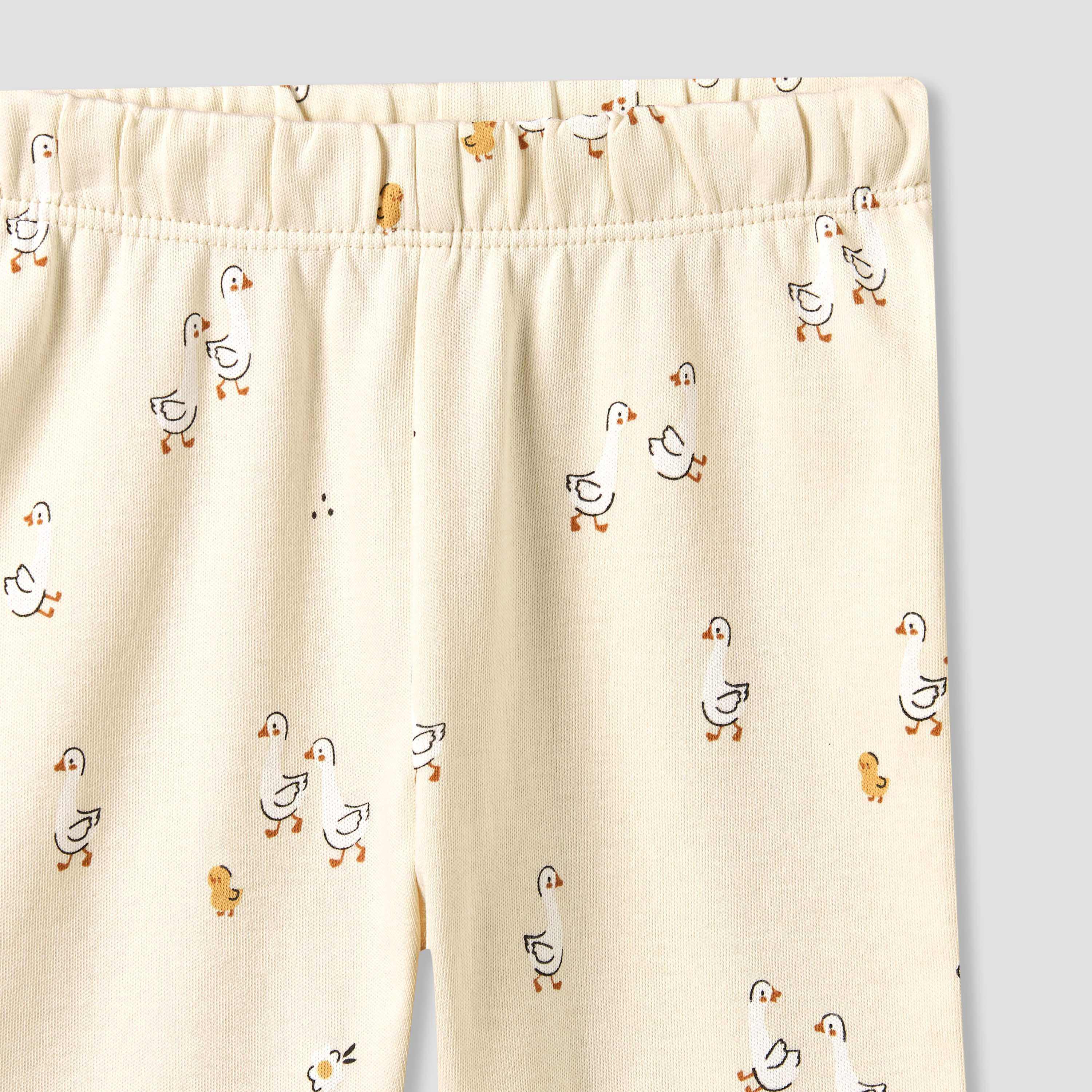 Juniors Cotton Collared Long Sleeves Pyjama Set with Duck Print-baby-girls-clothing-nightwear-pyjamasets-image-9
