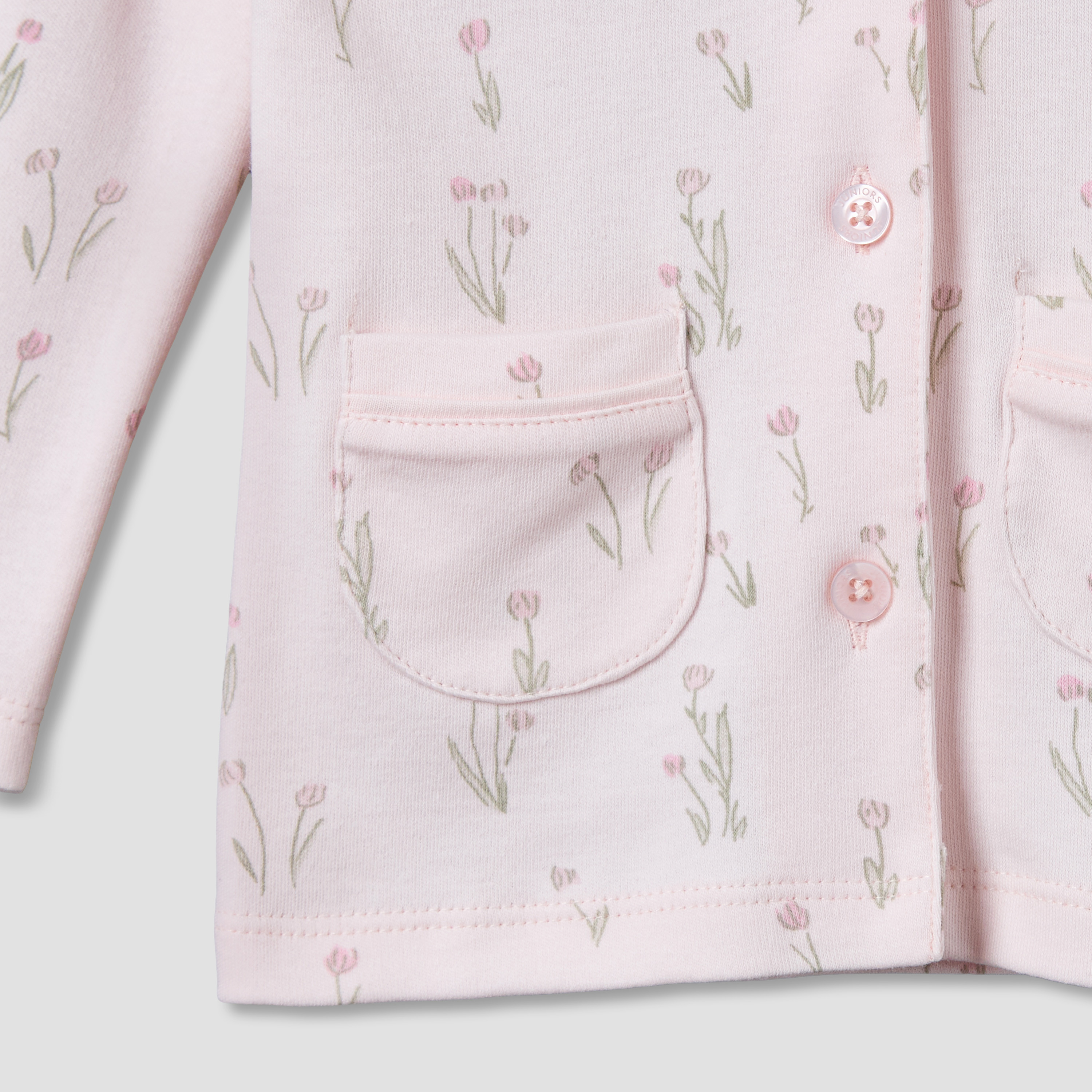 Juniors Cotton Collared Long Sleeves Pyjama Set with Floral Print-baby-girls-clothing-nightwear-pyjamasets-image-6