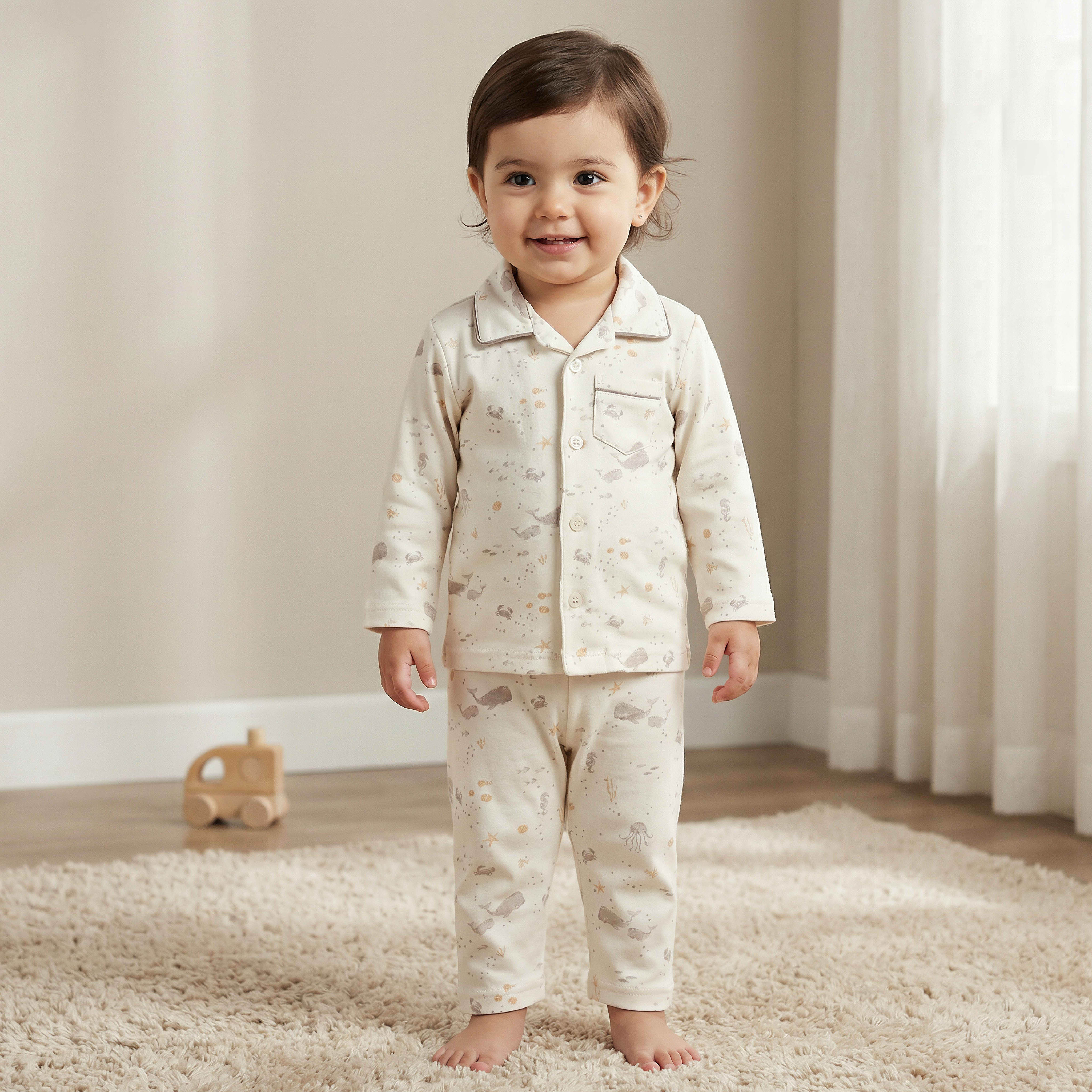 Juniors Cotton Collared Long Sleeves Pyjama Set with Underwater Print-baby-boys-clothing-nightwear-pyjamasets-image-1