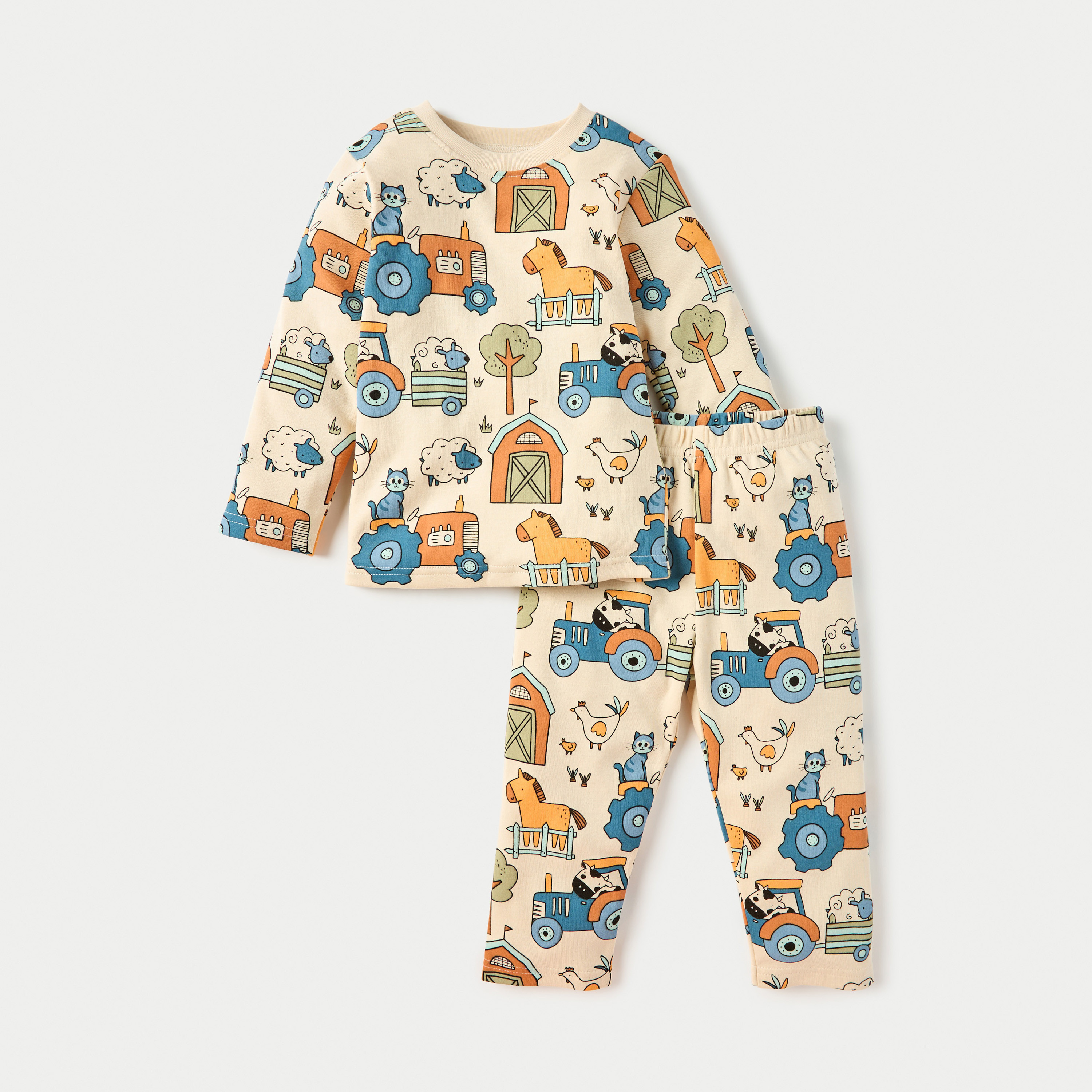 Juniors Printed Long Sleeves T-shirt and Pyjama Set-baby-boys-clothing-nightwear-pyjamasets-image-1