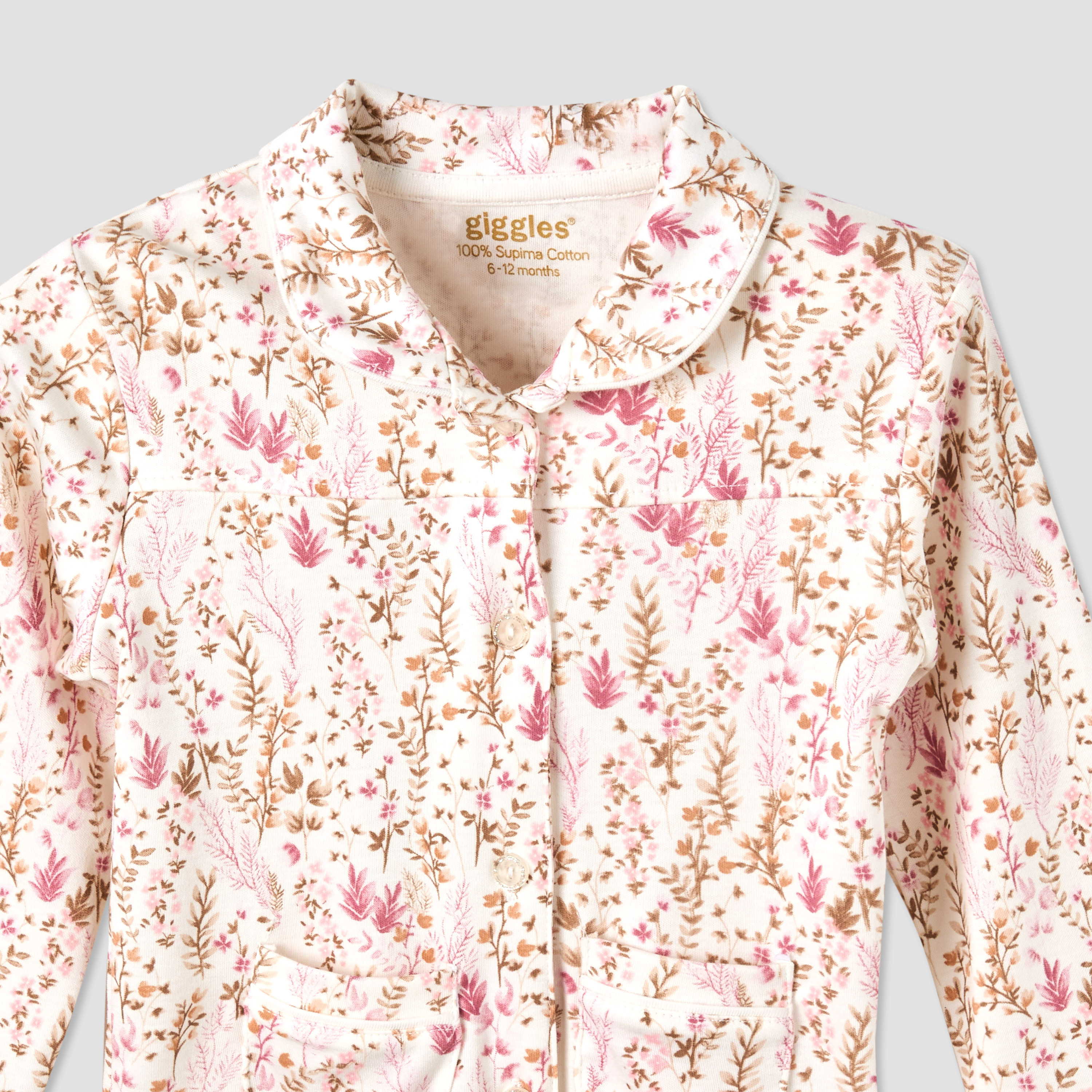 Giggles Cotton Long Sleeves Pyjama Set with Floral Print-baby-girls-clothing-nightwear-pyjamasets-image-4