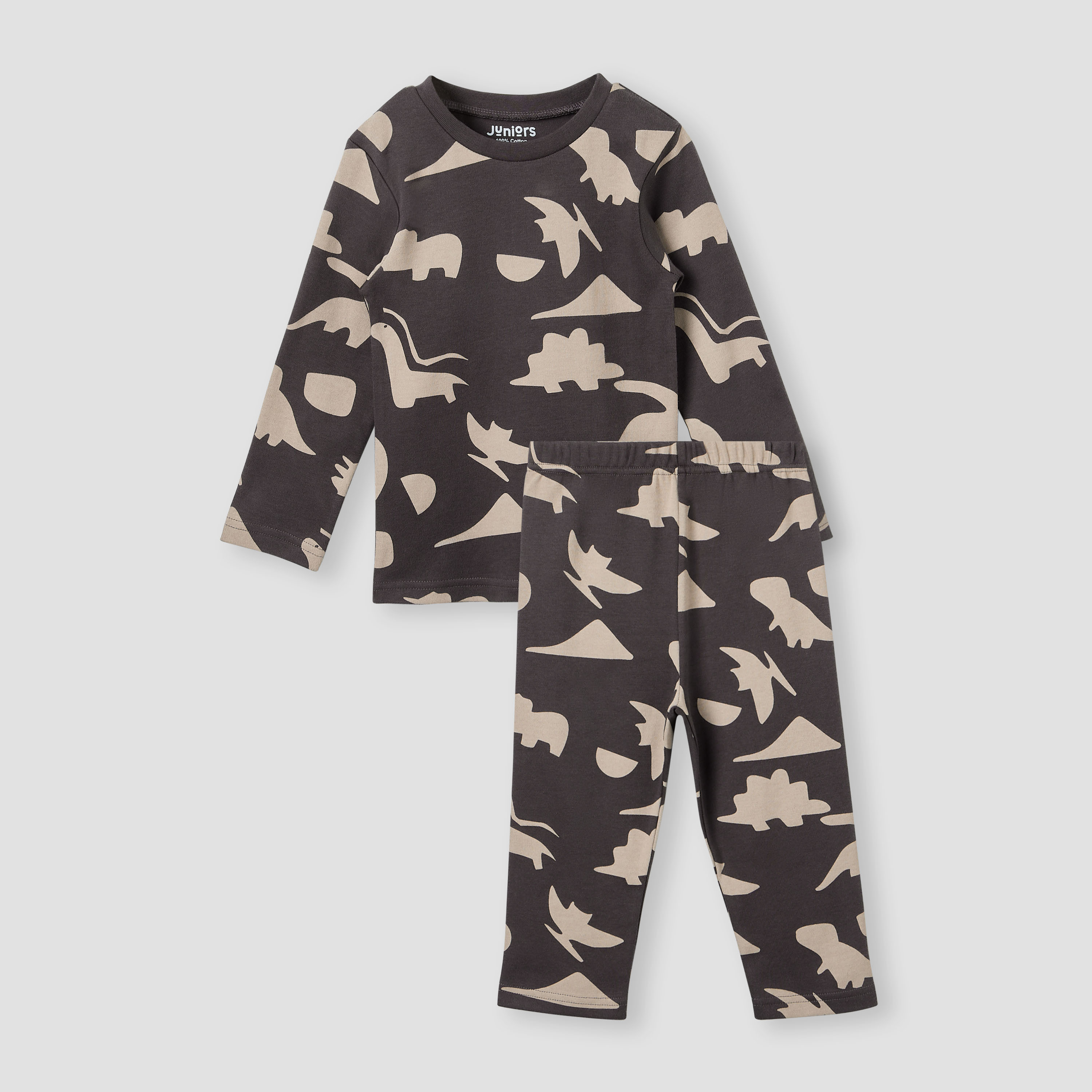 Juniors Dinosaur Print T-shirt and Pyjama Set-baby-boys-clothing-nightwear-pyjamasets-image-1