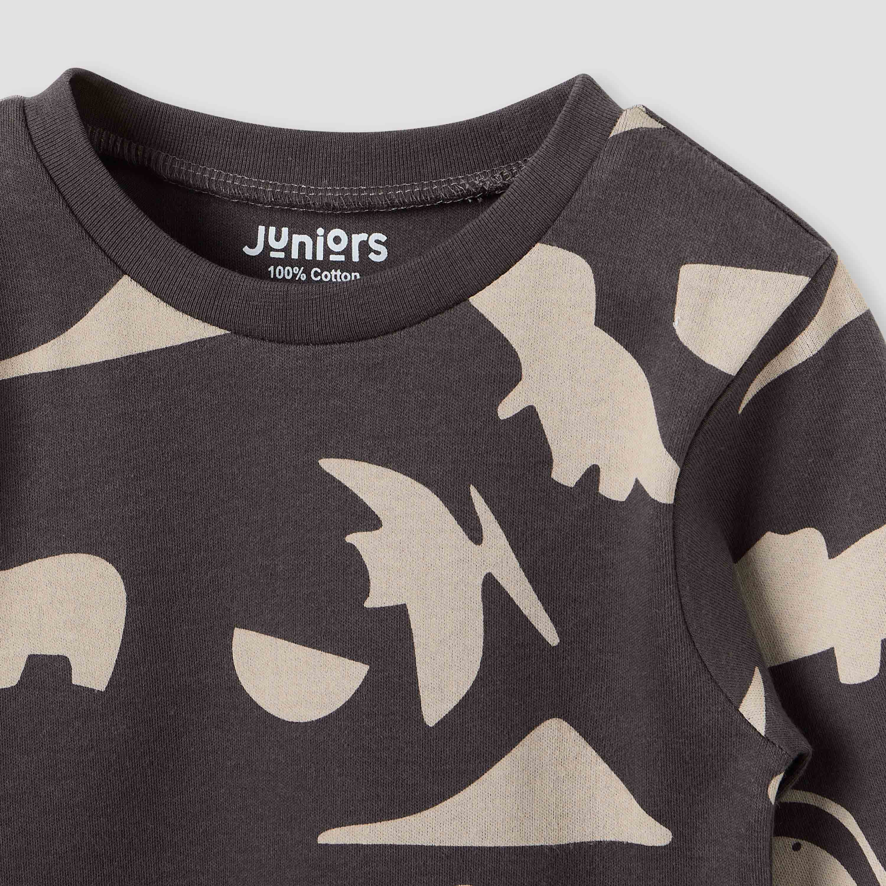 Juniors Dinosaur Print T-shirt and Pyjama Set-baby-boys-clothing-nightwear-pyjamasets-image-4