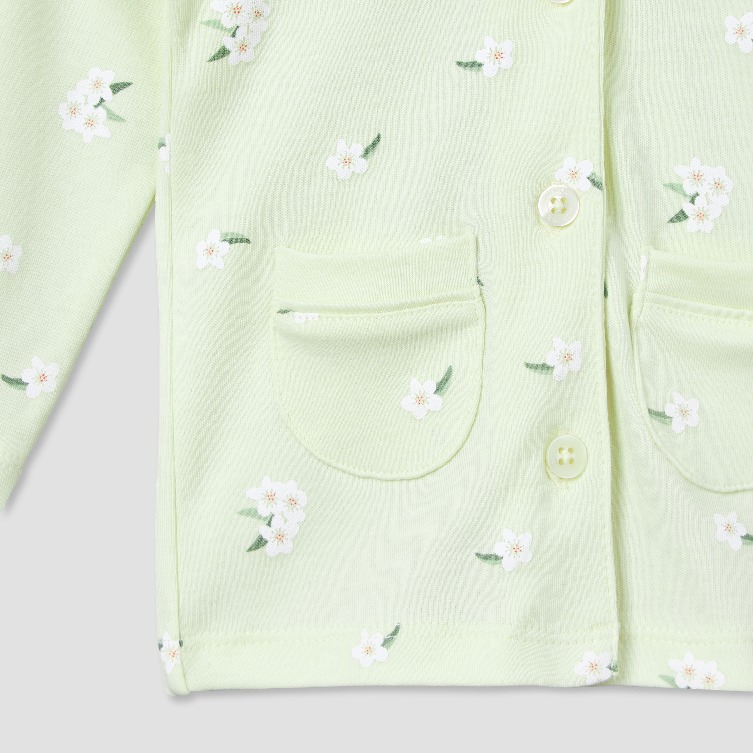 Juniors Cotton Collared Long Sleeve Pyjama Set with Floral Print-baby-girls-clothing-nightwear-pyjamasets-image-5