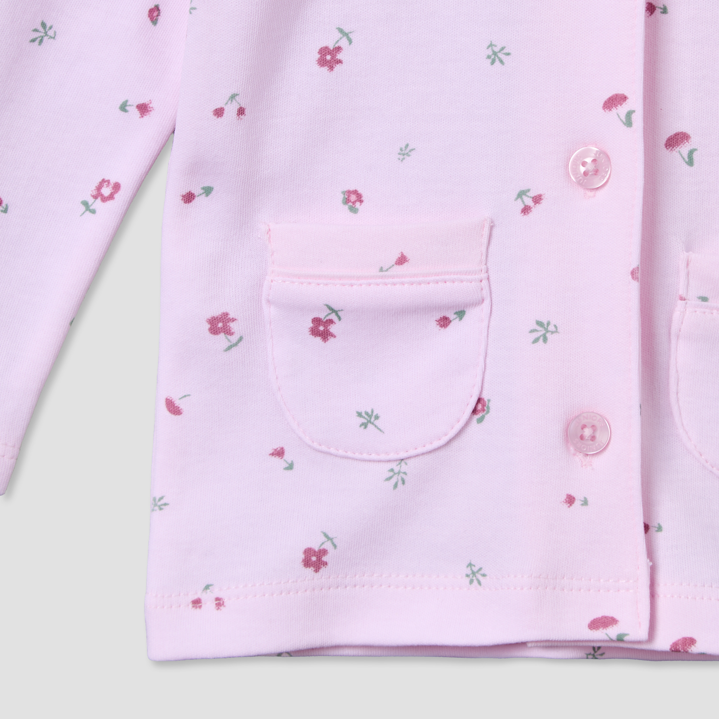 Juniors Cotton Collared Long Sleeve Pyjama Set with Floral Print-baby-girls-clothing-nightwear-pyjamasets-image-5