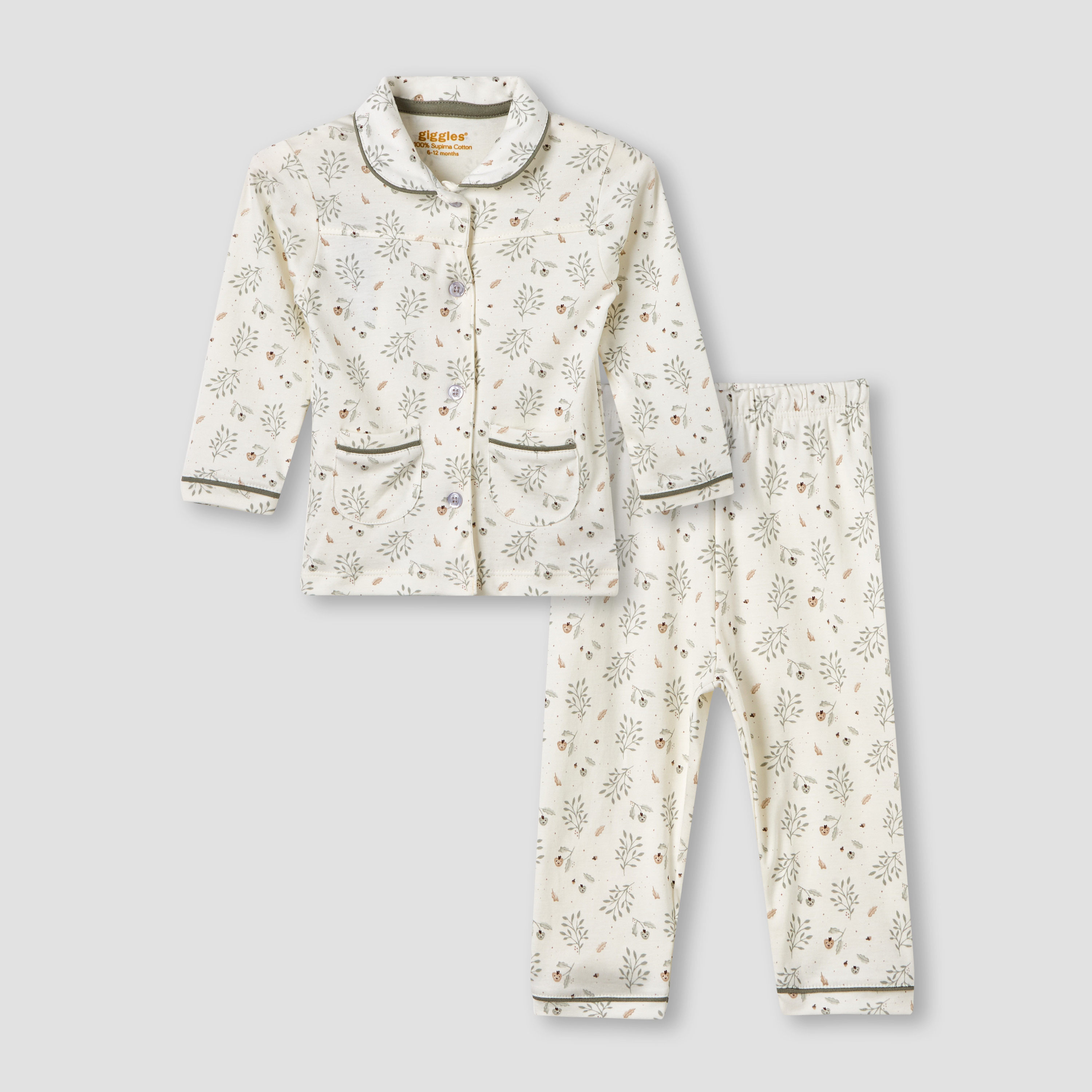 Giggles Cotton Collared Neck Long Sleeve Pyjama Set with Print-baby-girls-clothing-nightwear-pyjamasets-image-2
