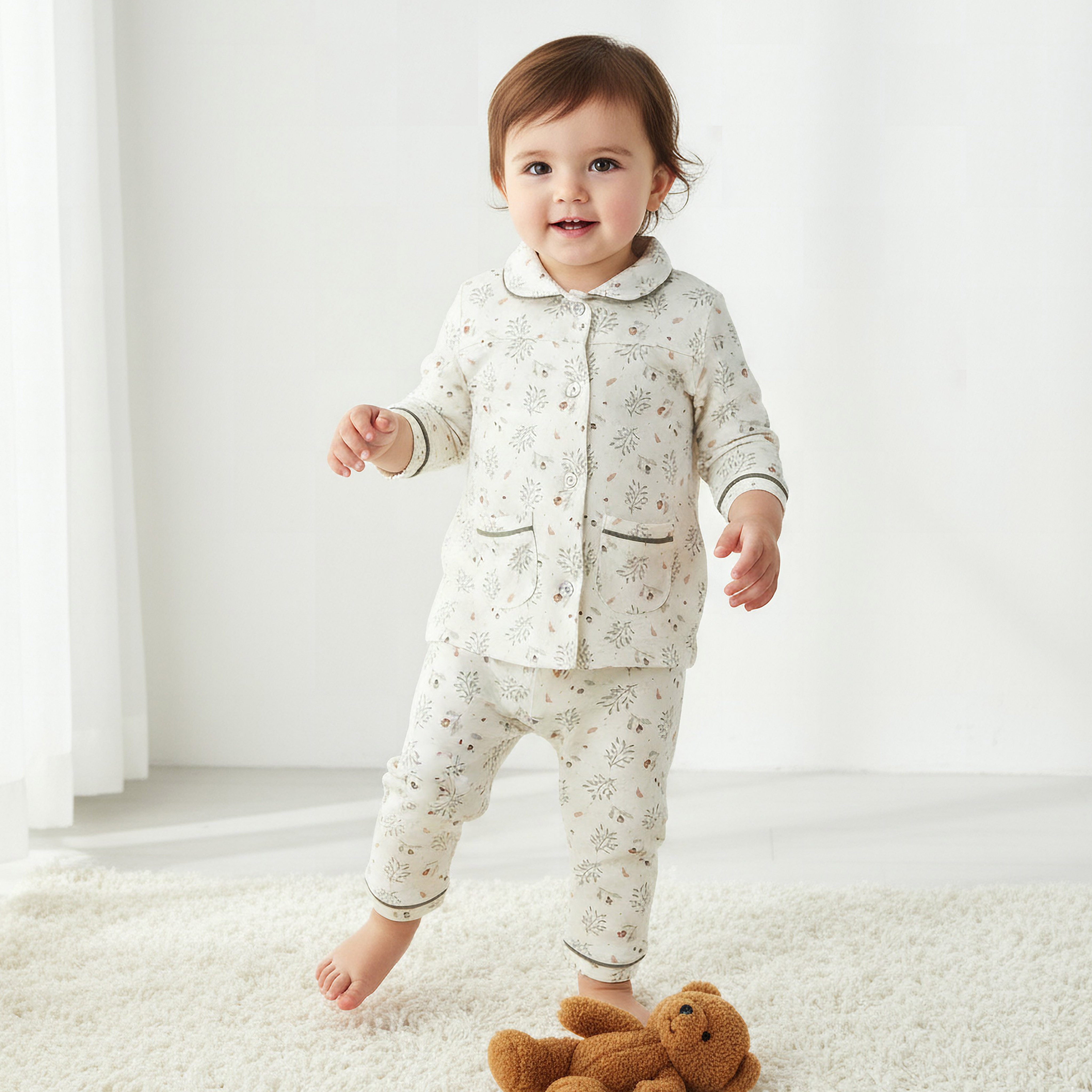 Giggles Cotton Collared Neck Long Sleeve Pyjama Set with Print-baby-girls-clothing-nightwear-pyjamasets-image-1
