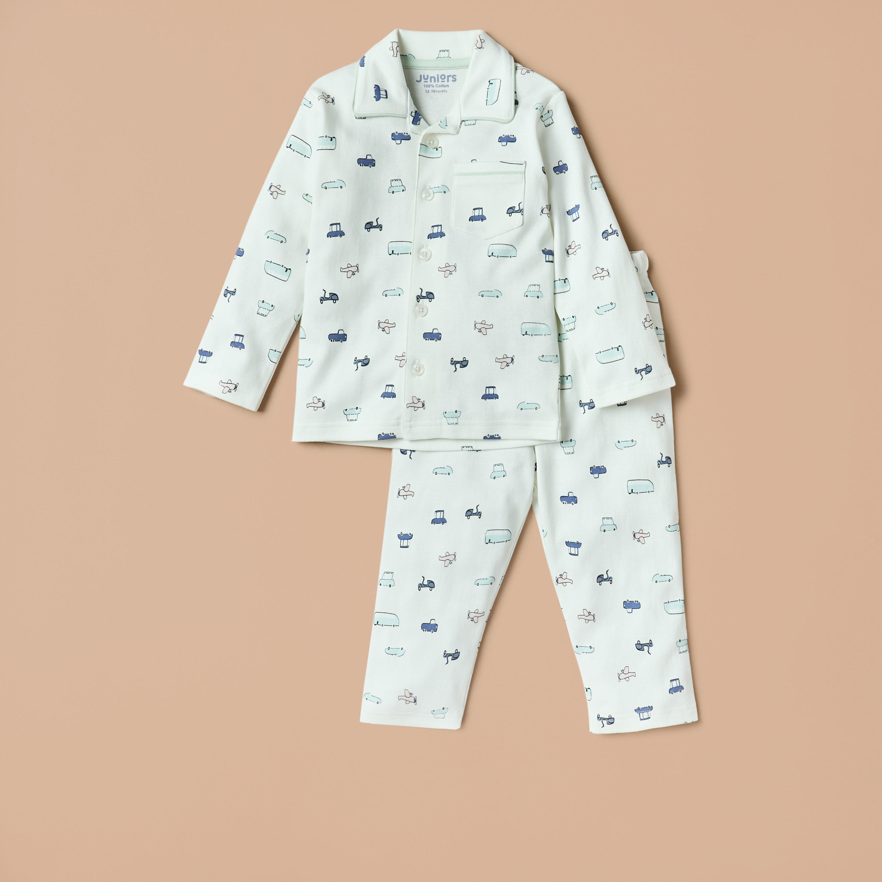 Juniors All-over Print T-shirt and Pyjama Set-baby-boys-clothing-nightwear-pyjamasets-image-1