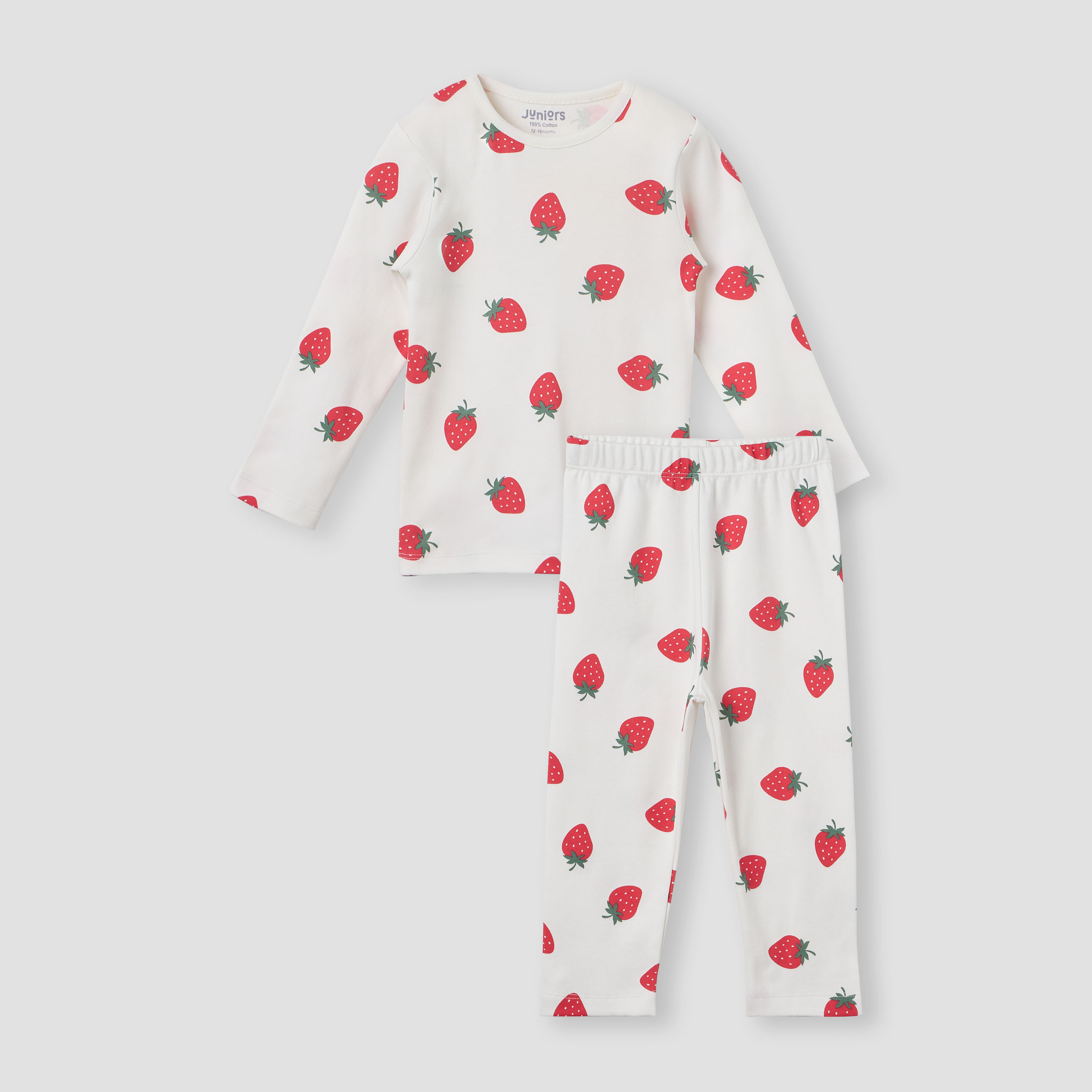 Juniors Strawberry Print T-shirt and Pyjama Set-promo_babyshop_Buy3for79_UAE130126-image-1