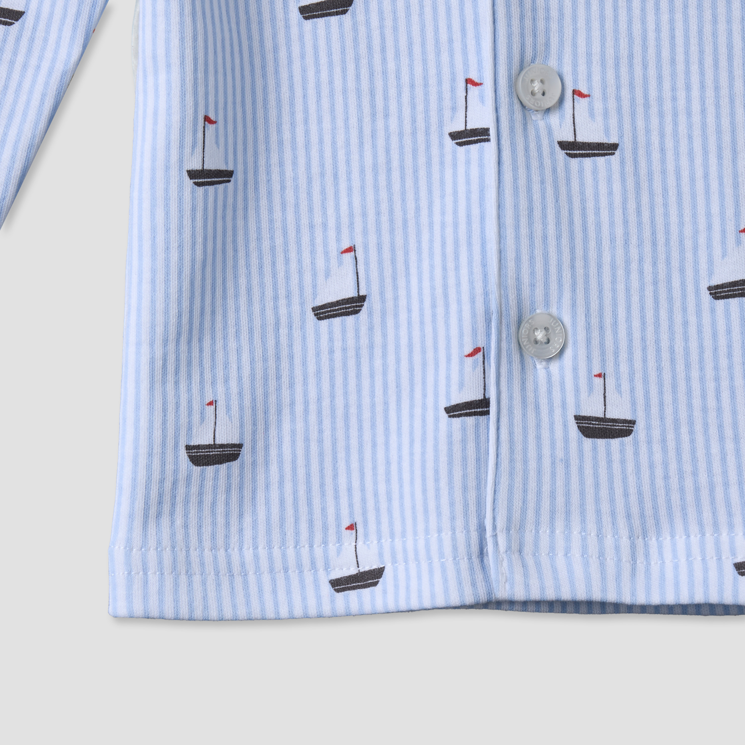 Juniors Cotton Collared Long Sleeves Pyjama Set with Nautical Print-baby-boys-clothing-nightwear-pyjamasets-image-8