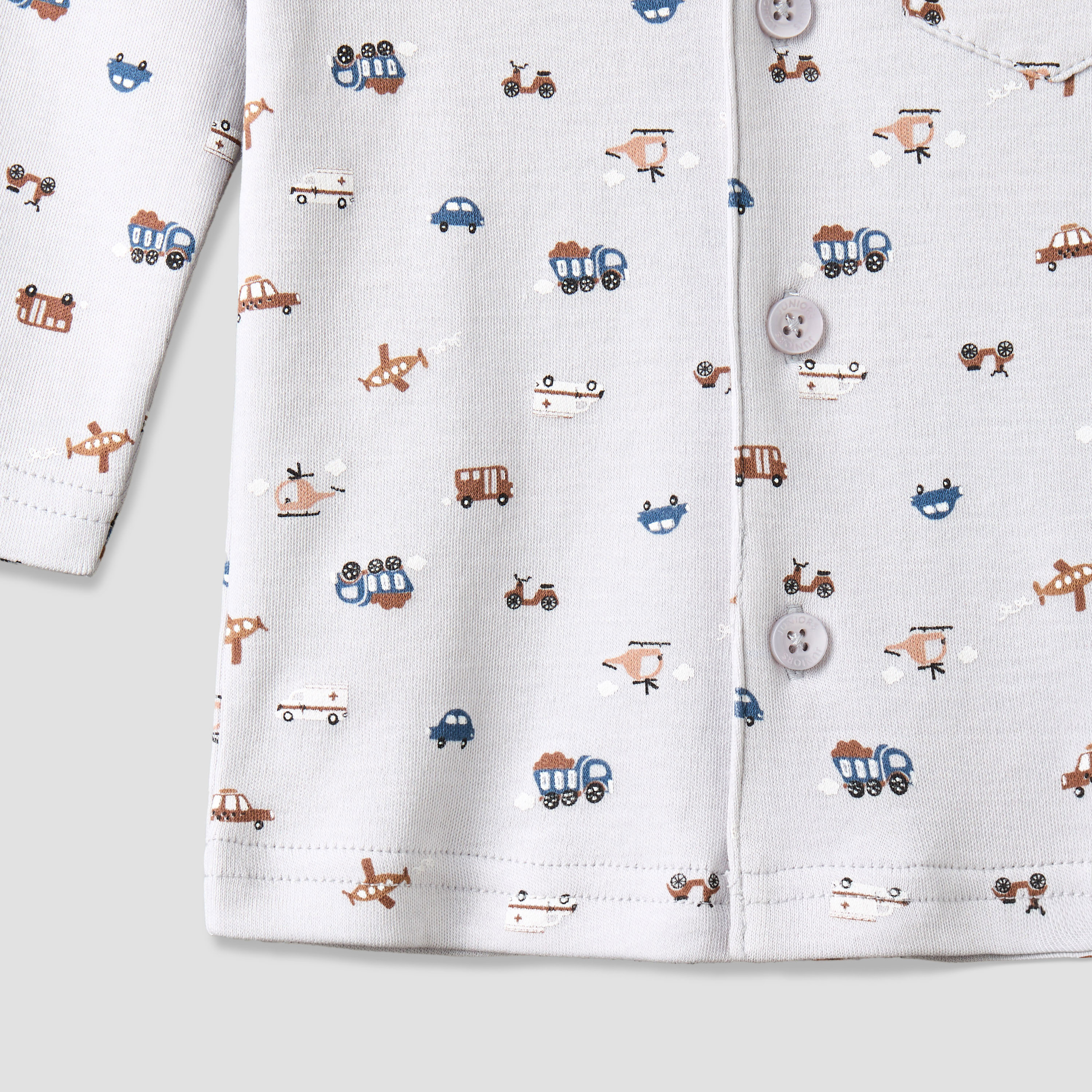 Juniors Cotton Collared Long Sleeve Pyjama Set with Vehicle Print-baby-boys-clothing-nightwear-pyjamasets-image-8